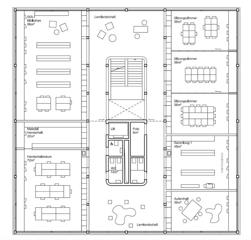 Projekt «Pünktchen und Anton», Grundriss 1. OG