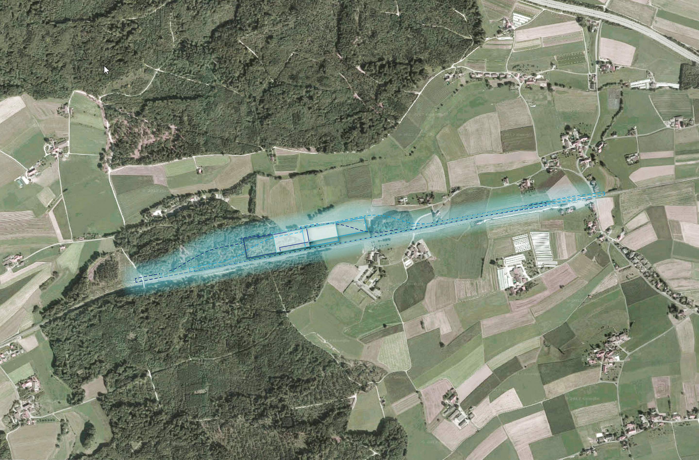 Neubau Chliforst Nord, Prinzipskizze der bahntechnischen Vorstudie.
