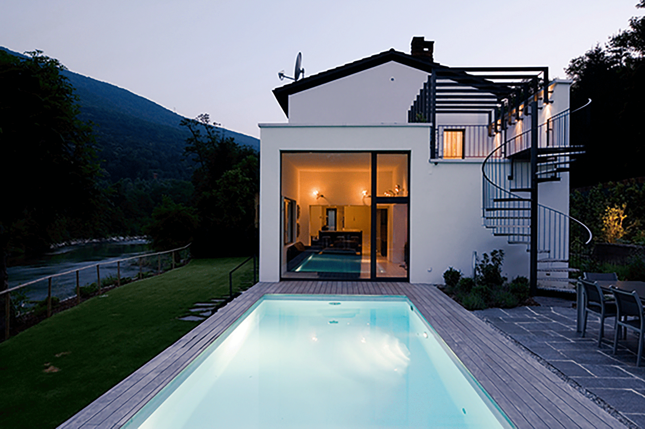 dueA architetti, casa sul fiume, Monteggio