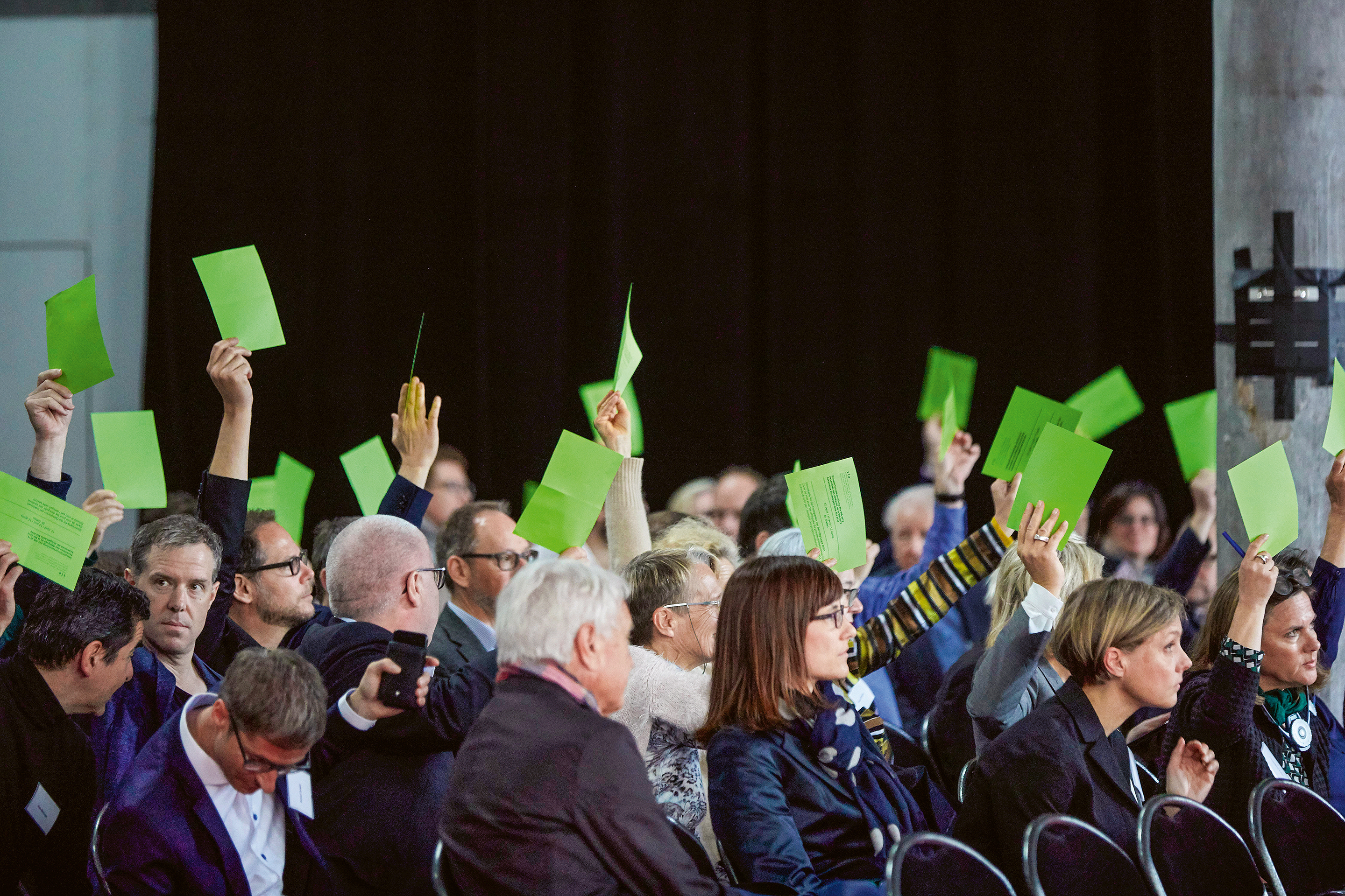 Die Delegierten bei der Abstimmung.