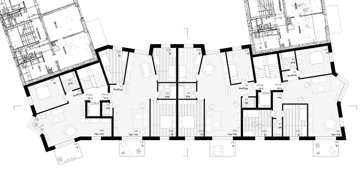 5. Rang: «Silva», Architekturbüro  Miroslav Šik, Zürich, Grundriss Regelgeschoss.