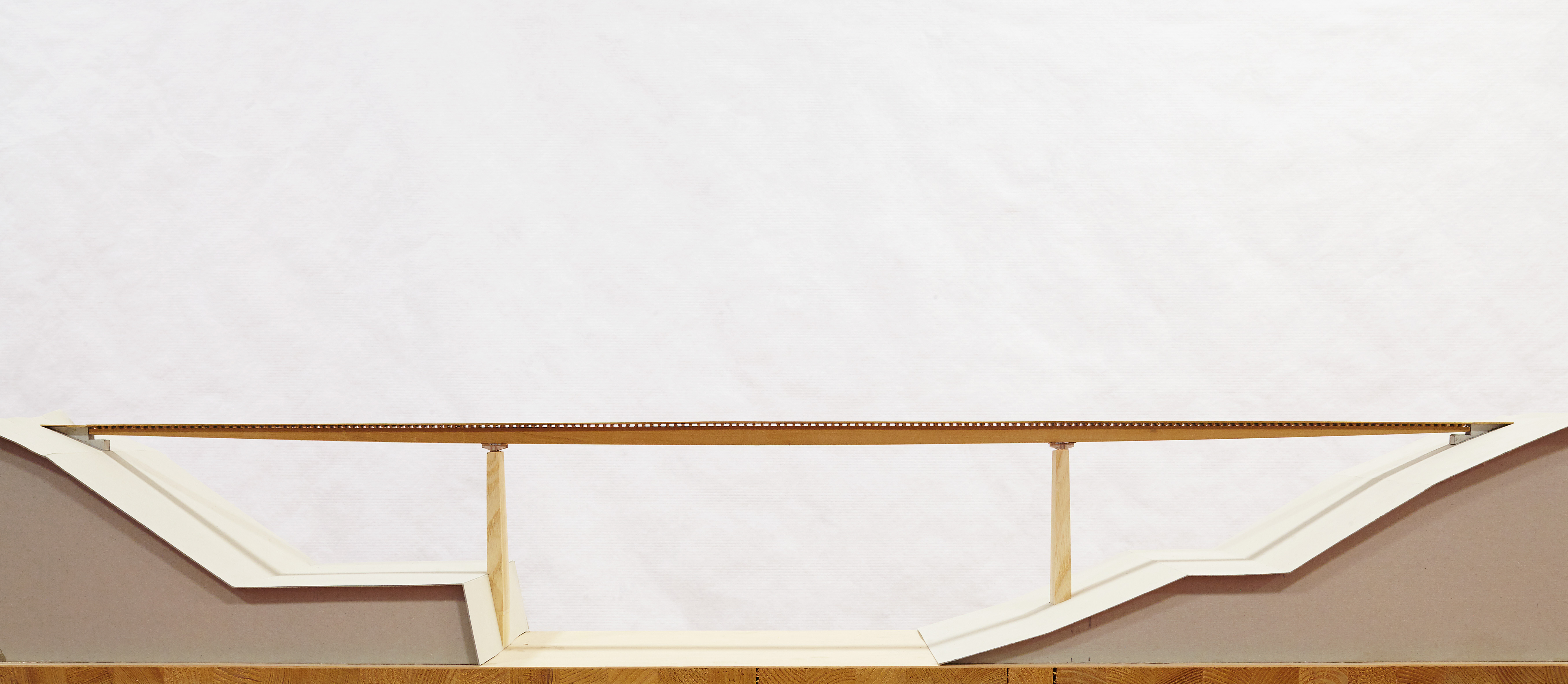 Concours Bennauer Steg : maquette réalisée par Lydia Conzett-Gehring, 2004, Conzett Bronzini Partner AG