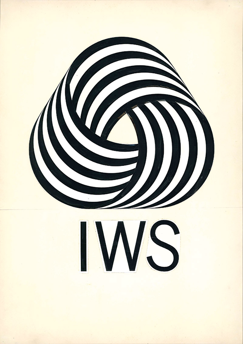 Franco Grignani, progetto per il Marchio Pura Lana Vergine (progetto prescelto), 1963, assemblaggio fotografico su cartoncino, 43 x 31.5 cm. Archivio privato.
