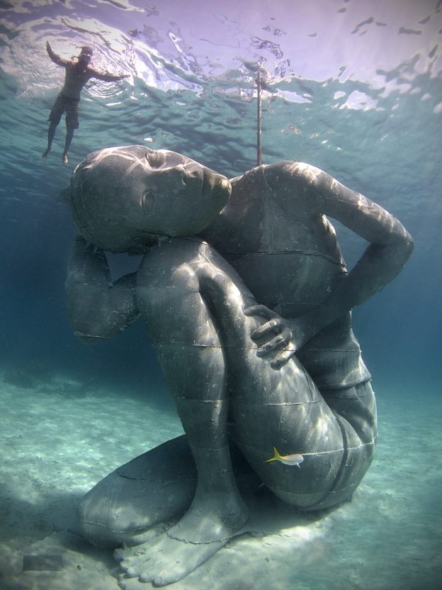 Ocean Atlas, Unterwasserskulptur in den Bahamas; Künstler: Jason de Caires Taylor