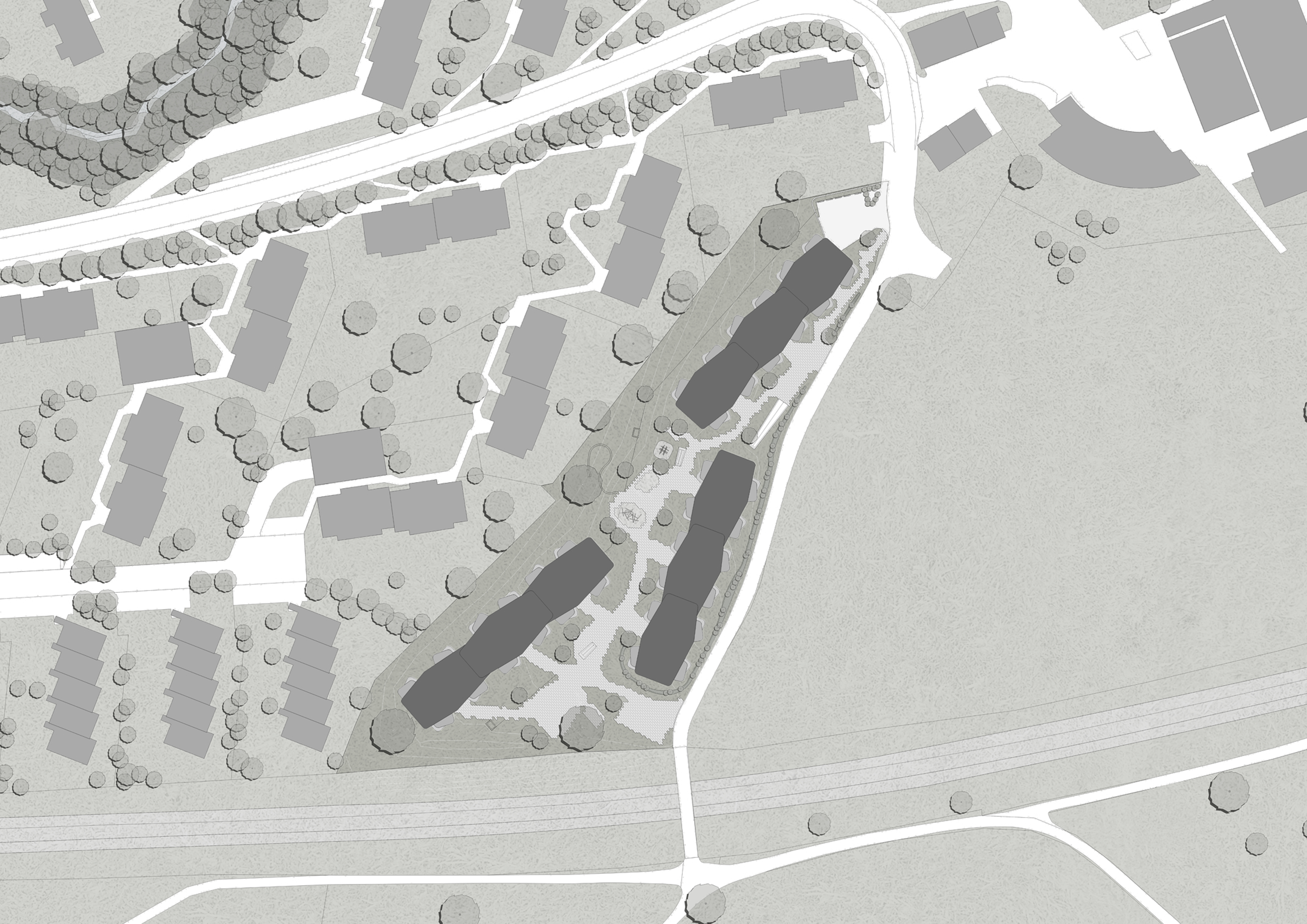 Plan de situation du logement coopératif Sturzenegg de la banlieue de Saint-Gall.