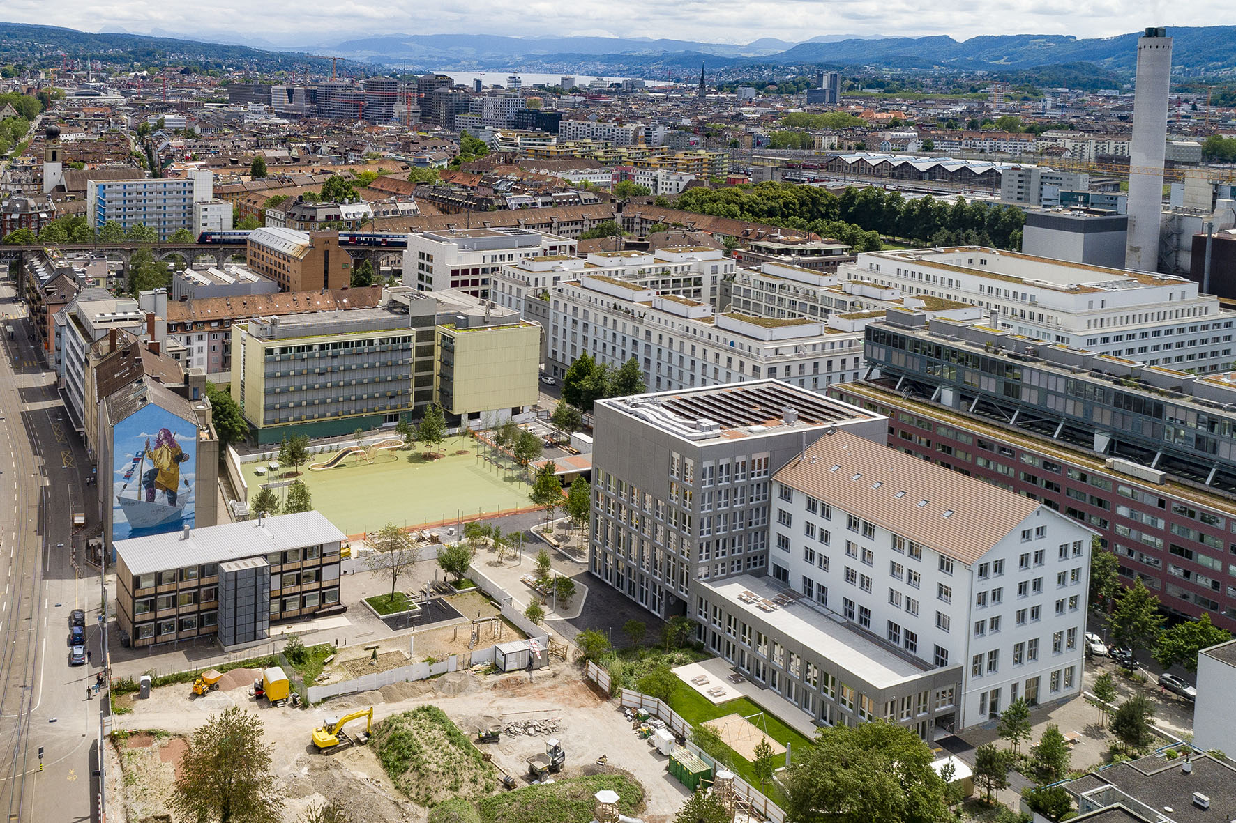 Die Schulanlage auf dem Schütze-Areal im Zürcher Kreis 5.