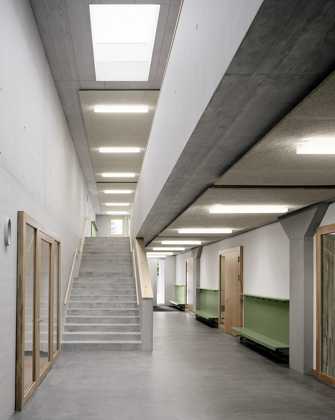 Blick in den Flur im neu angebauten Kindergartentrakt.