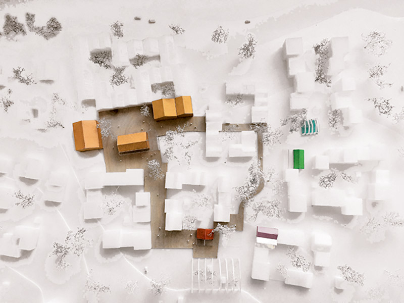 NORD Architects, Villaggio di coabitazione, Odense, Danimarca, 2017 – in corso di realizzazione. Foto del modello dall'alto