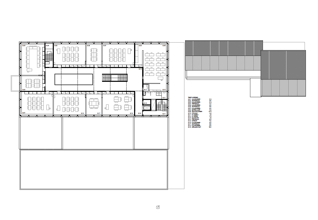 Zweites Obergeschoss: Der Zwischenraum erhält indirektes Licht.
