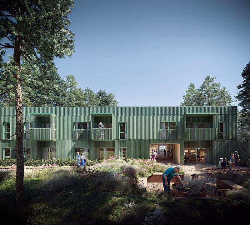 NORD Architects, Midgaard Senior Housing, Copenhagen, Danimarca. Render