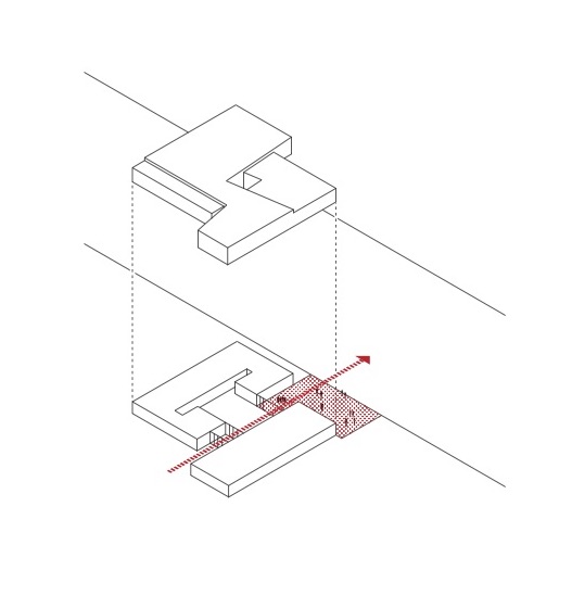 Schema delle connessioni tra spazi esterni e percorsi