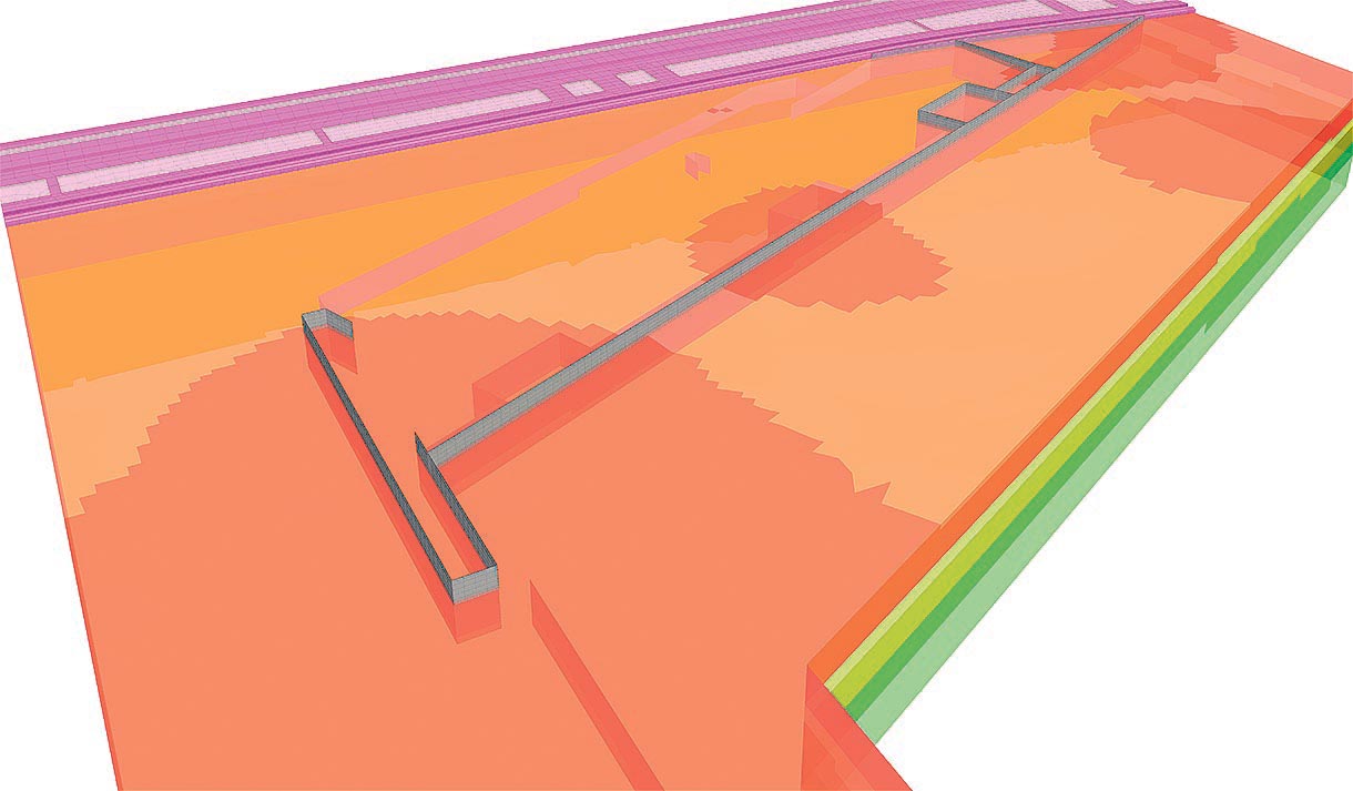Fig. 8 :  20 jours mise début du fonçage des rideaux de palplanches