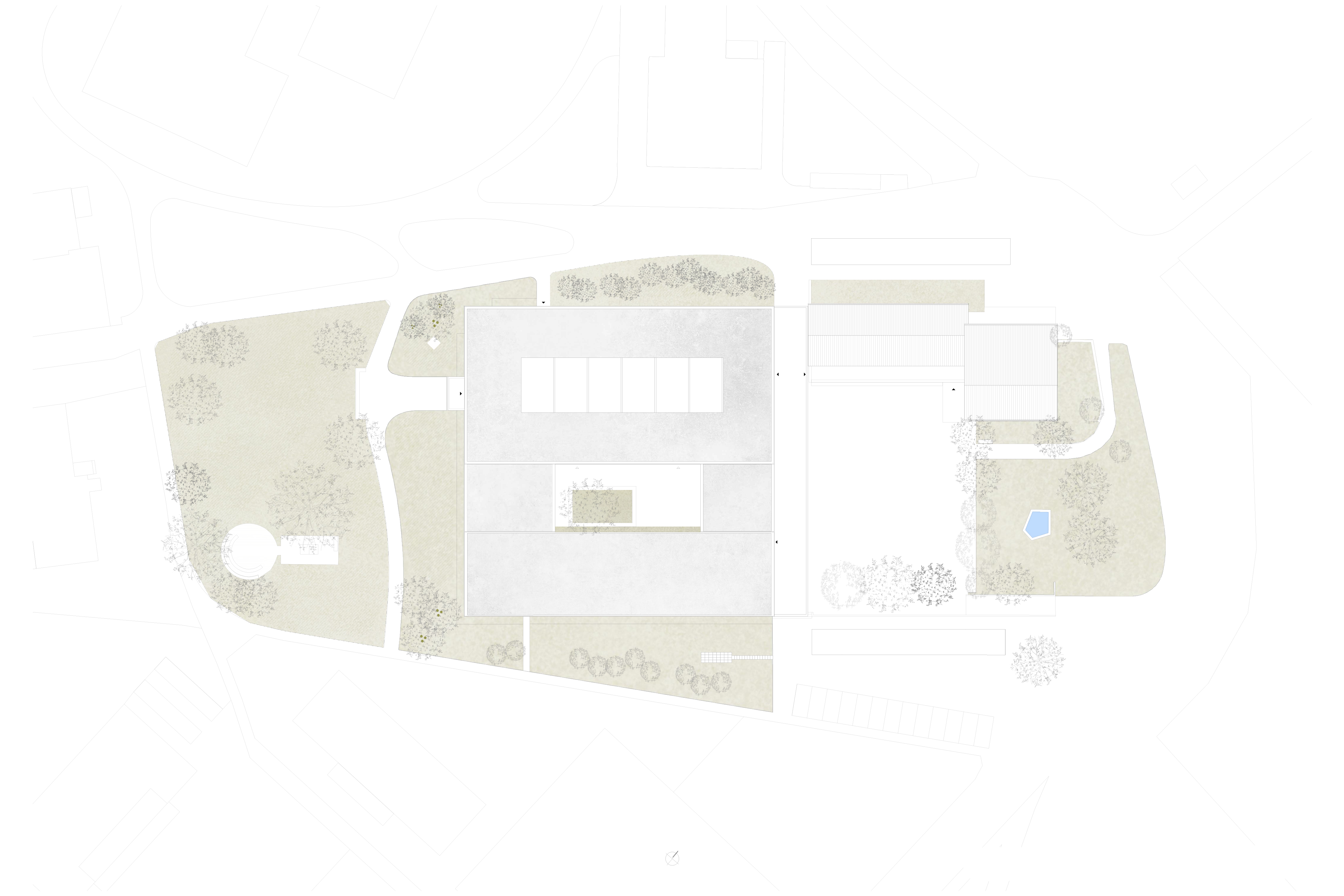 Situation: Der neue quadratische Baukörper wird Teil des Campus.