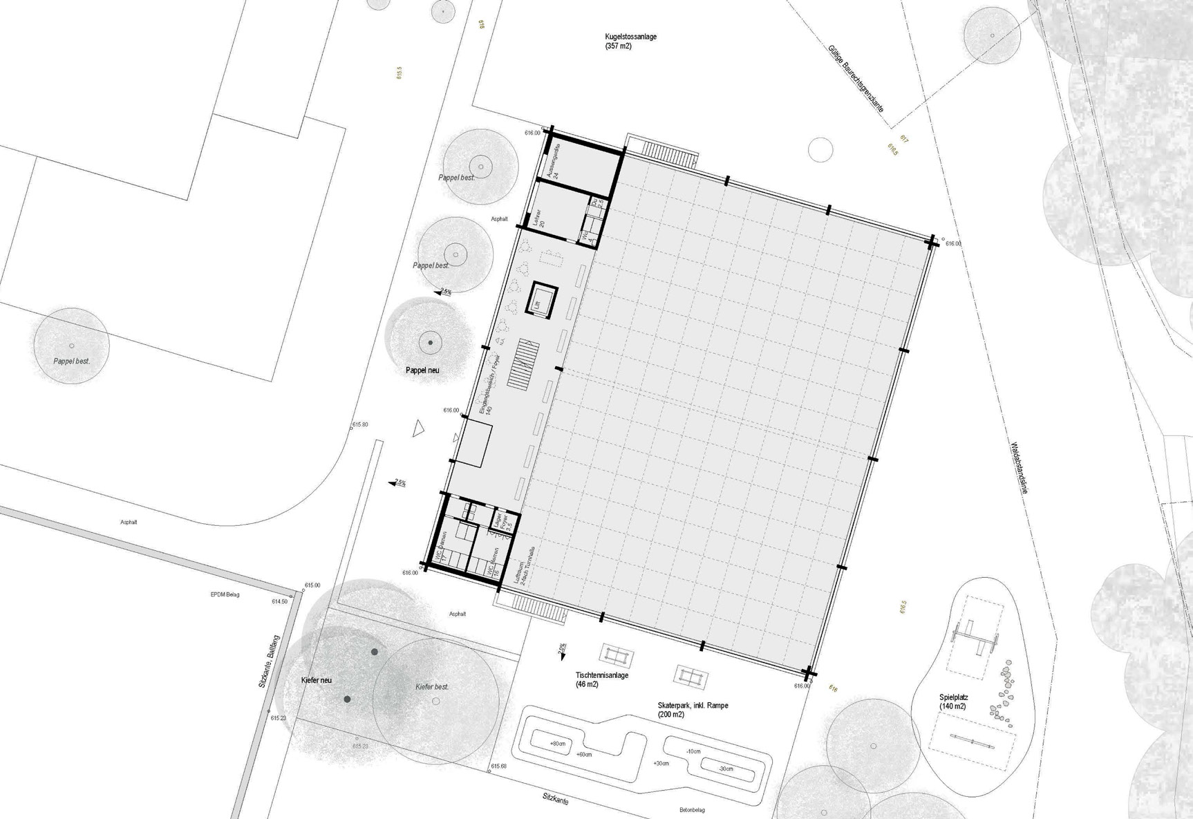 Erdgeschoss Turnhalle, 3. Rang «Goal!» von Gut &amp; Schoep Architekten