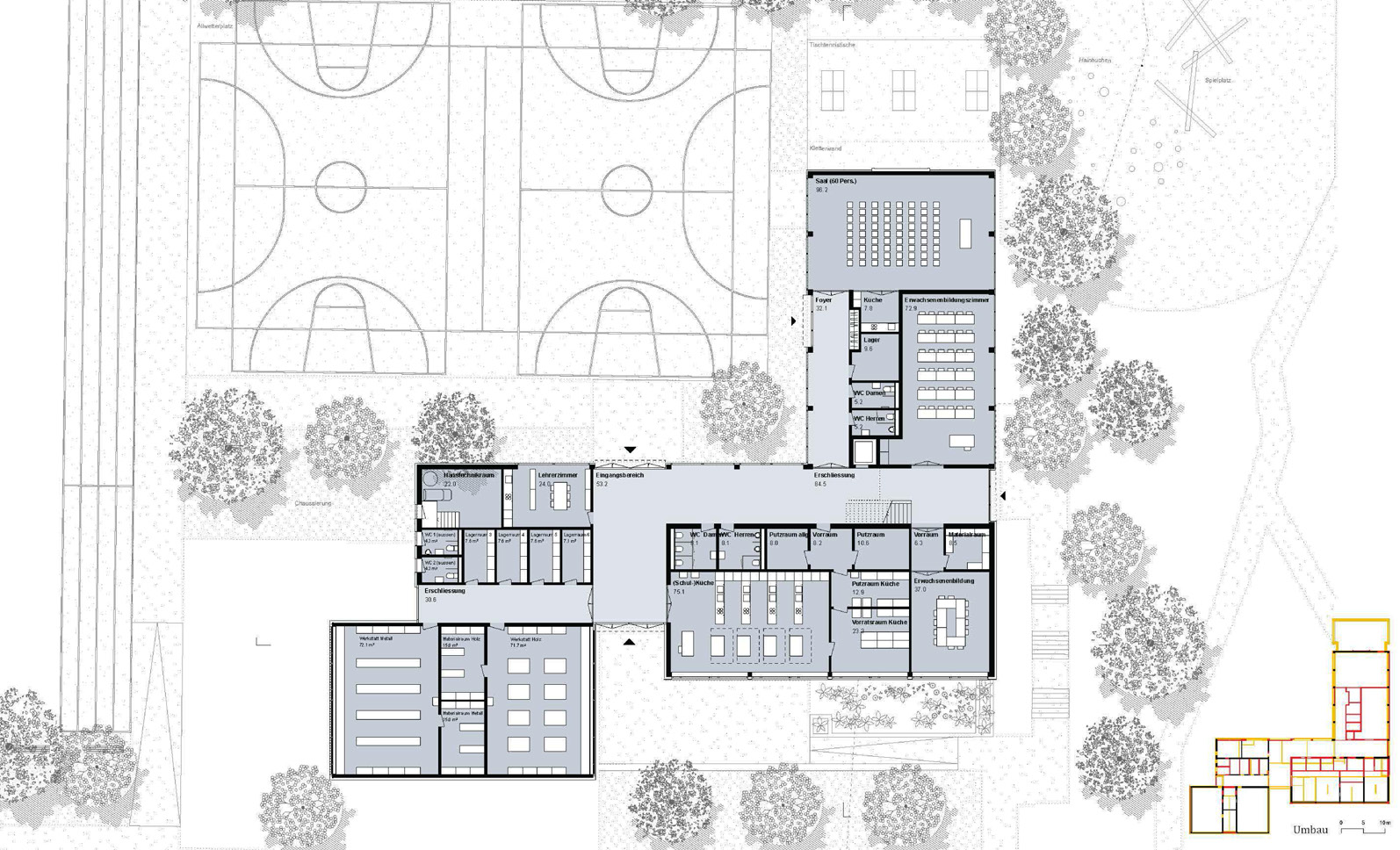 Erdgeschoss Schule, 2. Rang «Athena» von Michael Meier und Marius Hug Architekten