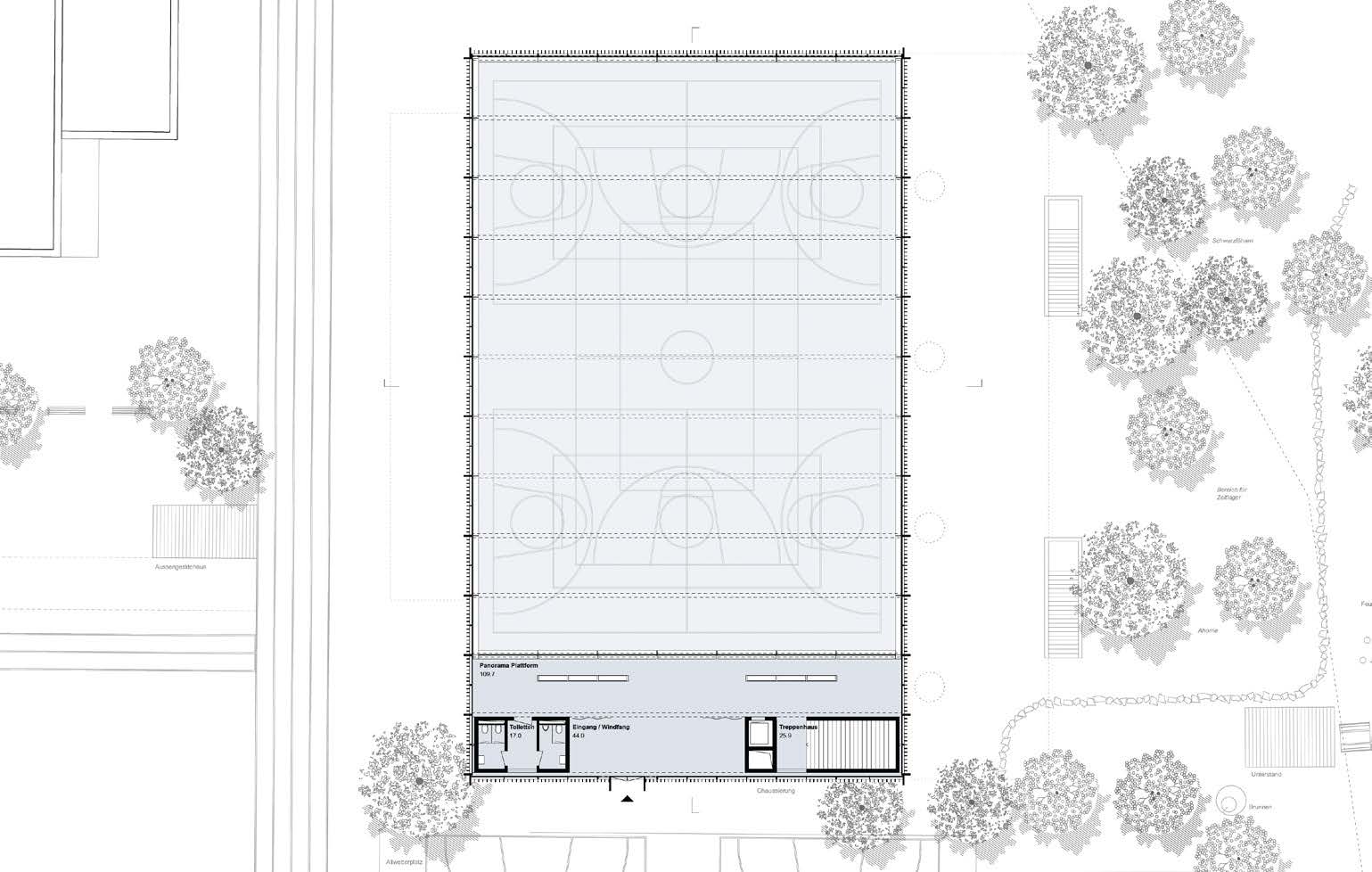 Erdgeschoss Turnhalle, 2. Rang «Athena» von Michael Meier und Marius Hug Architekten