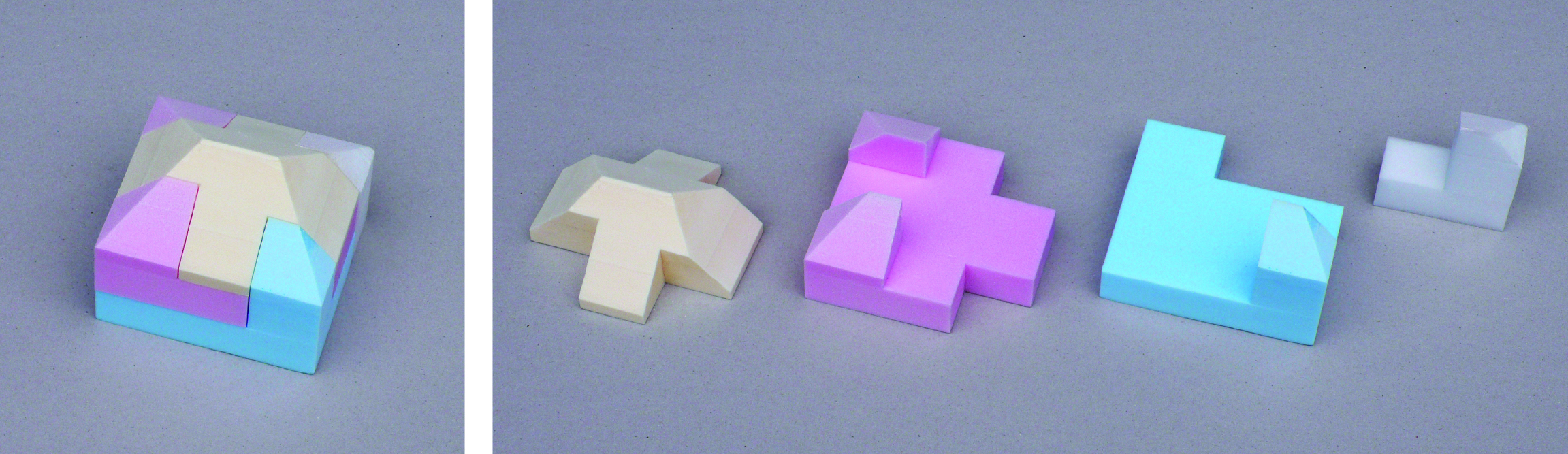 Modellstudie zu den verschränkten Wohnungen.