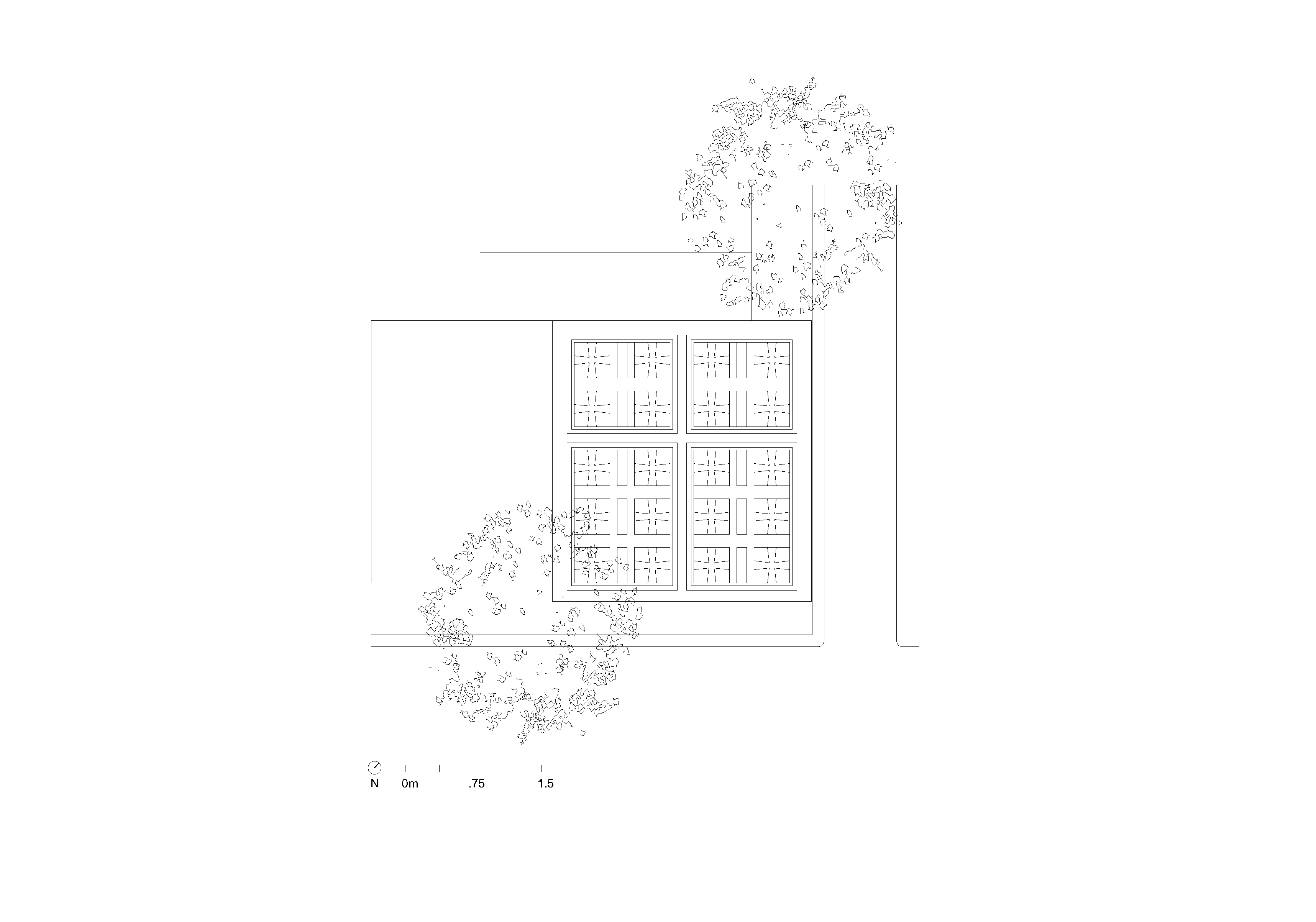 Familiengrab: Dachaufsicht.