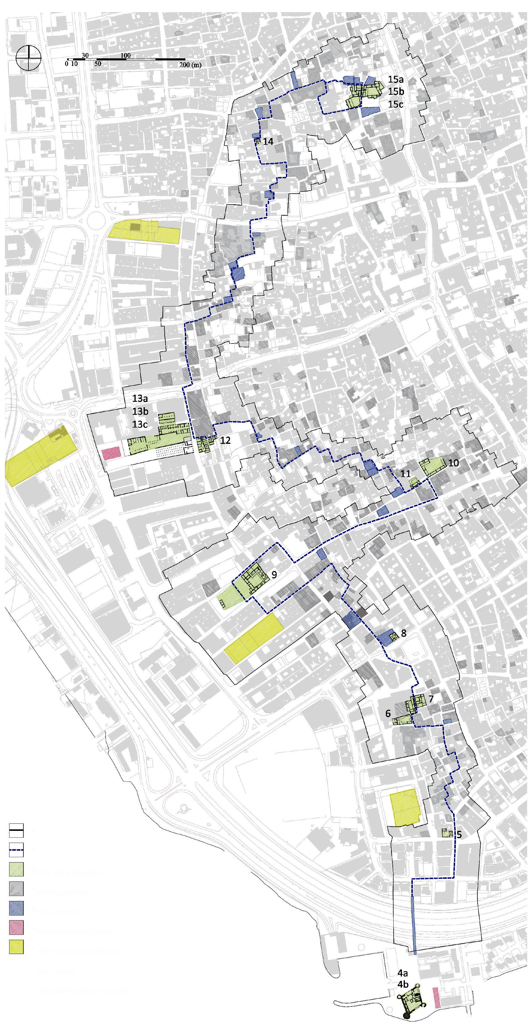 Survey plan of the main components of the Pearling Path.