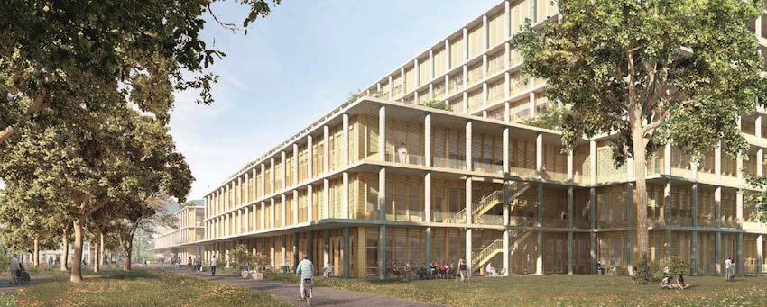 Der Haupteingang von «Fünftausendeins» führt direkt in den Spitalpark.