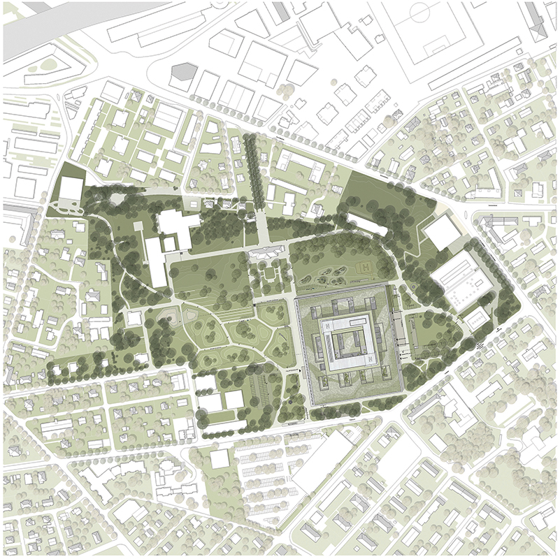 «Dreiklang»: Der Haupteingang liegt im Westen, die Notaufnahme im Osten.