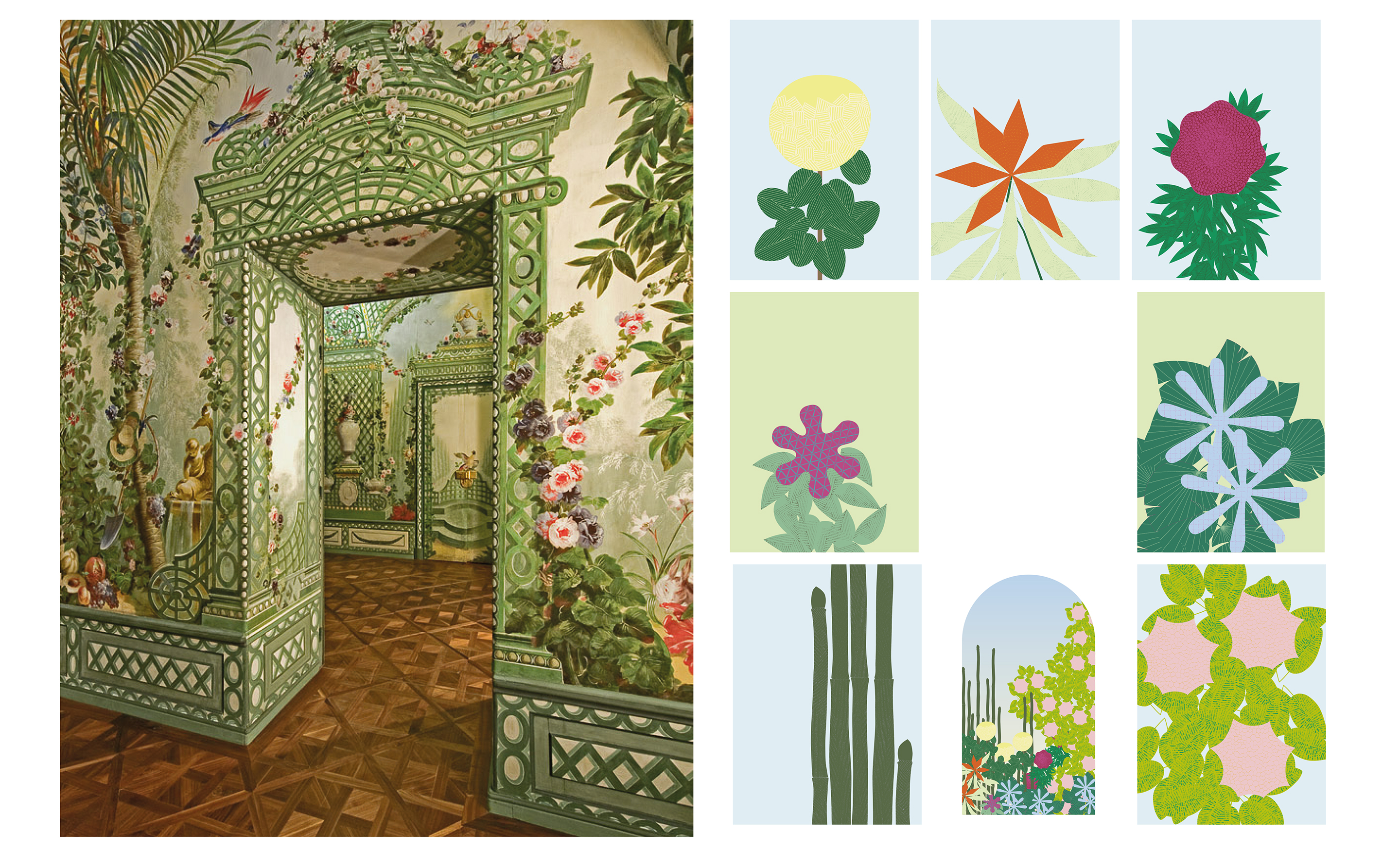 Die Motive des "Berglzimmers" im Wiener Schloss Schönbrunn dienten den Planern als Inspiration.