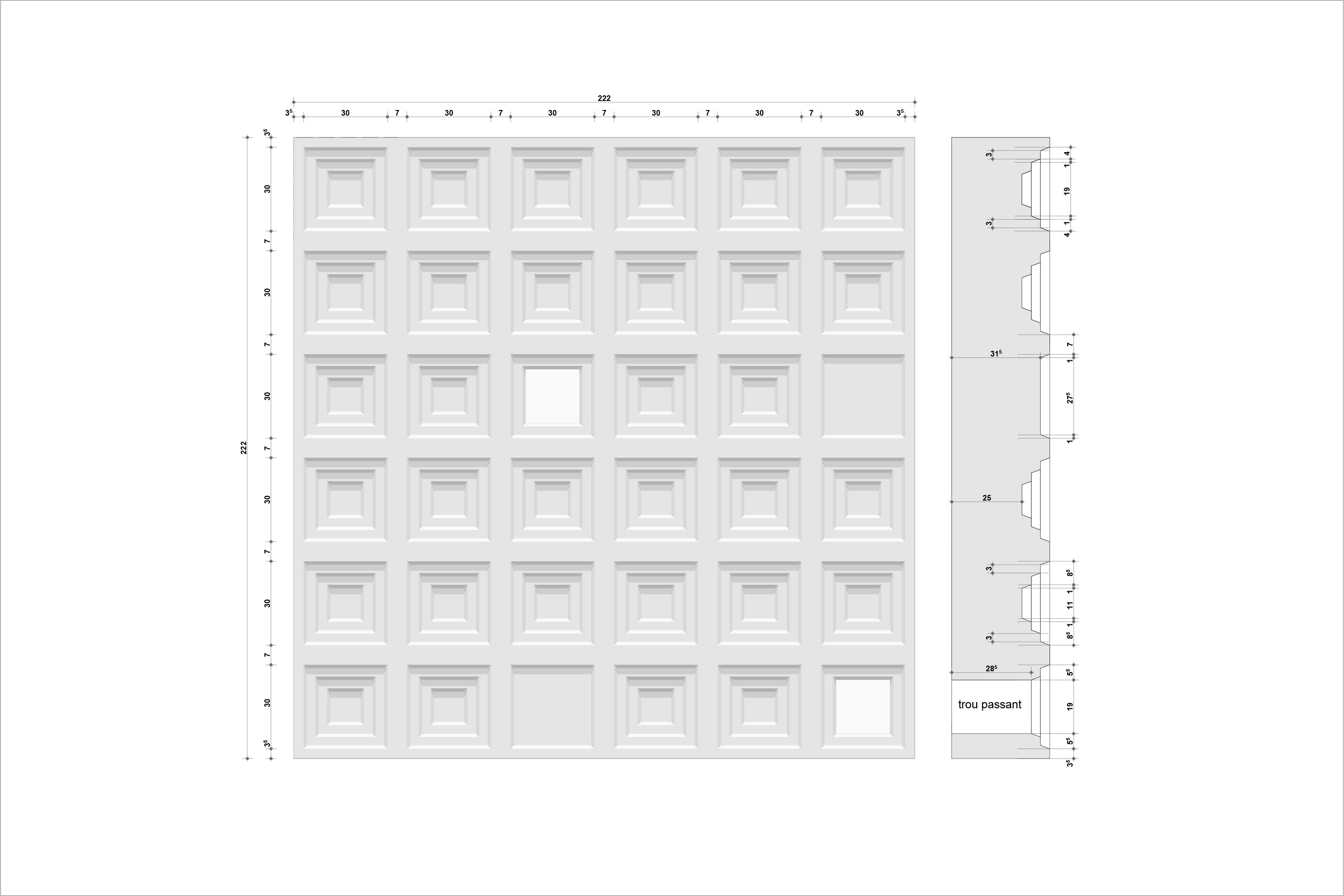 Matrice du mur en béton