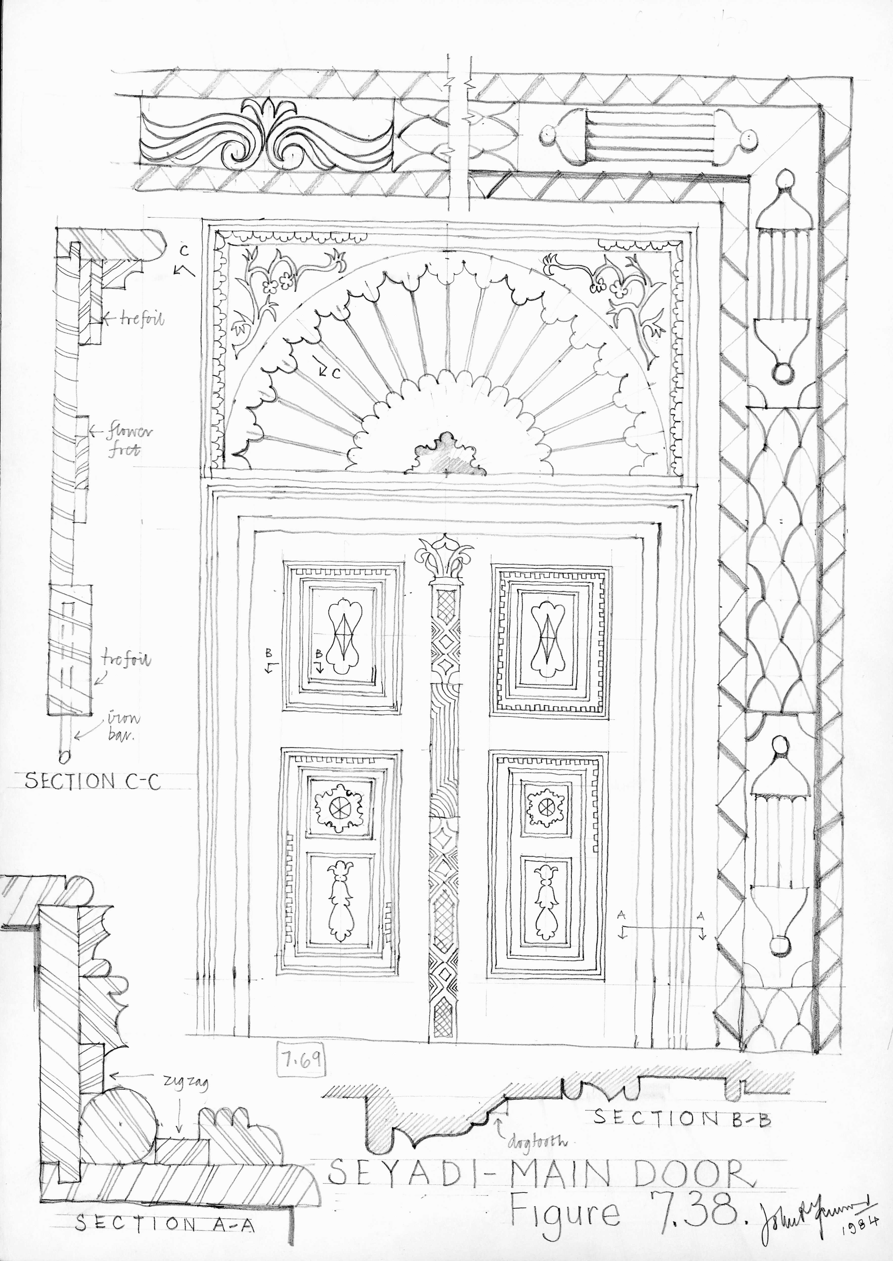 L’entretien est illustré par des dessins réalisés par l’architecte John Yarwood à Muharraq dans les années 1980.