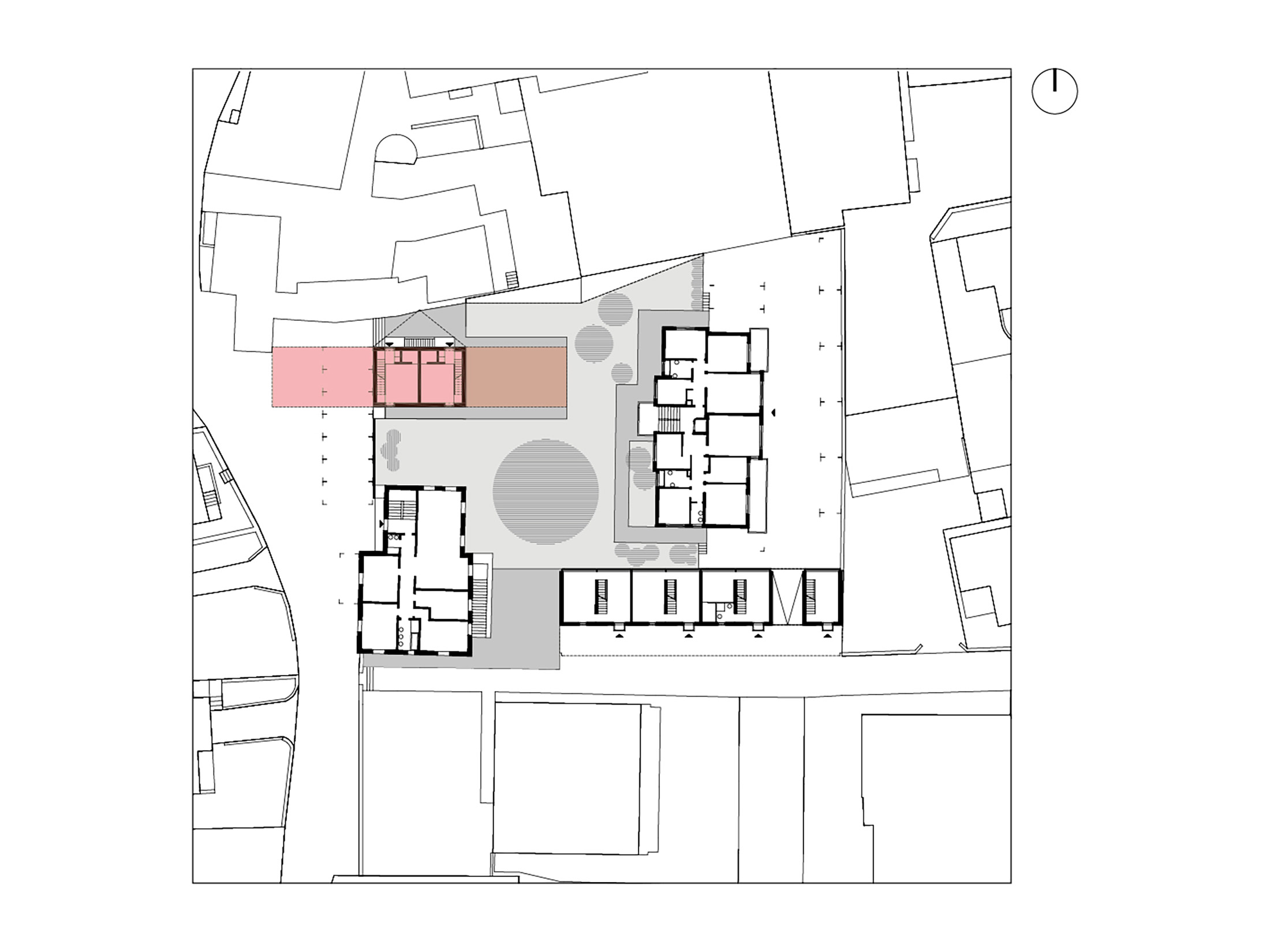 Situazione della casa doppia progettata a Monte Carasso da Guidotti Architetti