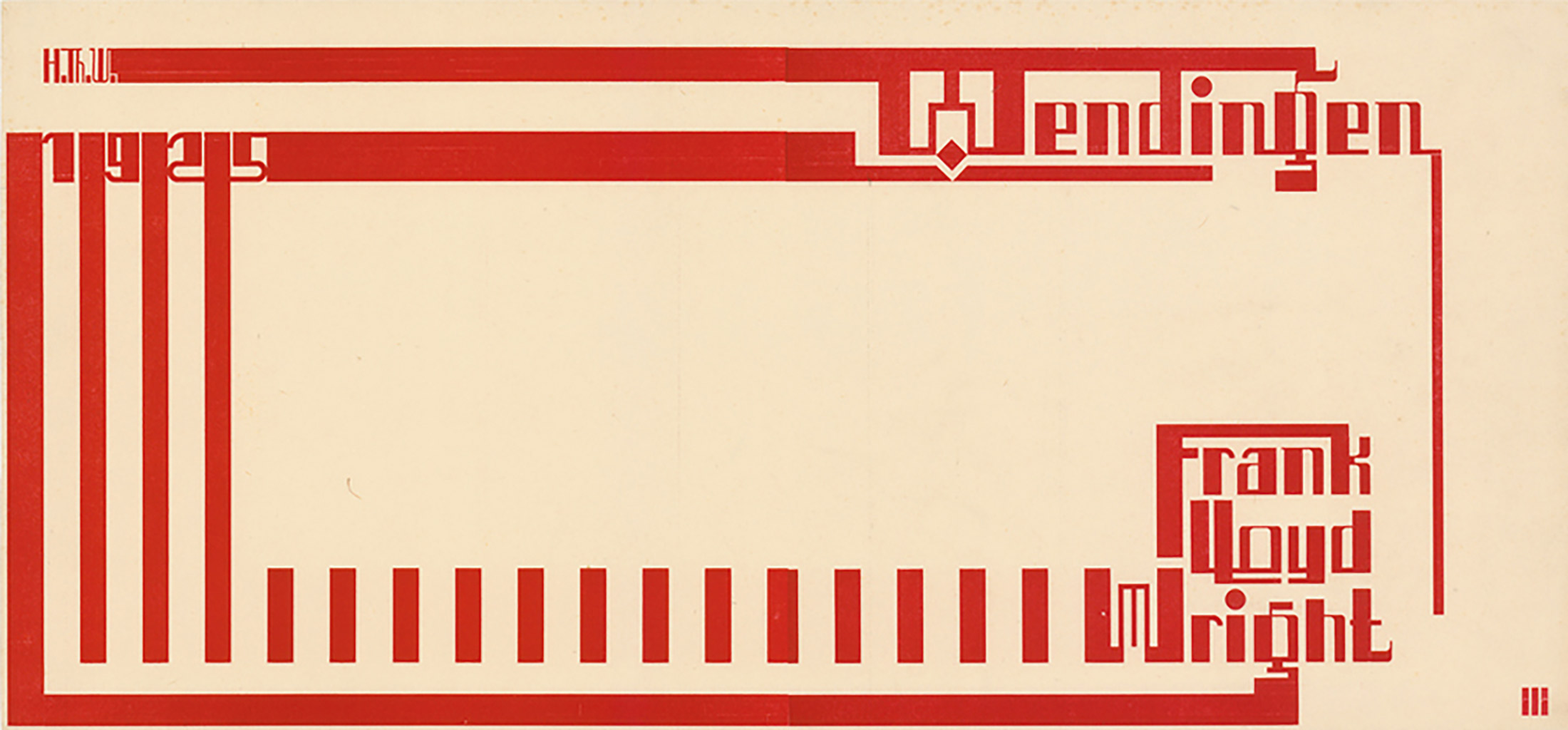H. Th. Wijdeveld, Copertina della rivista «Wendingen», numero dedicato a Frank Lloyd Wright, 1925