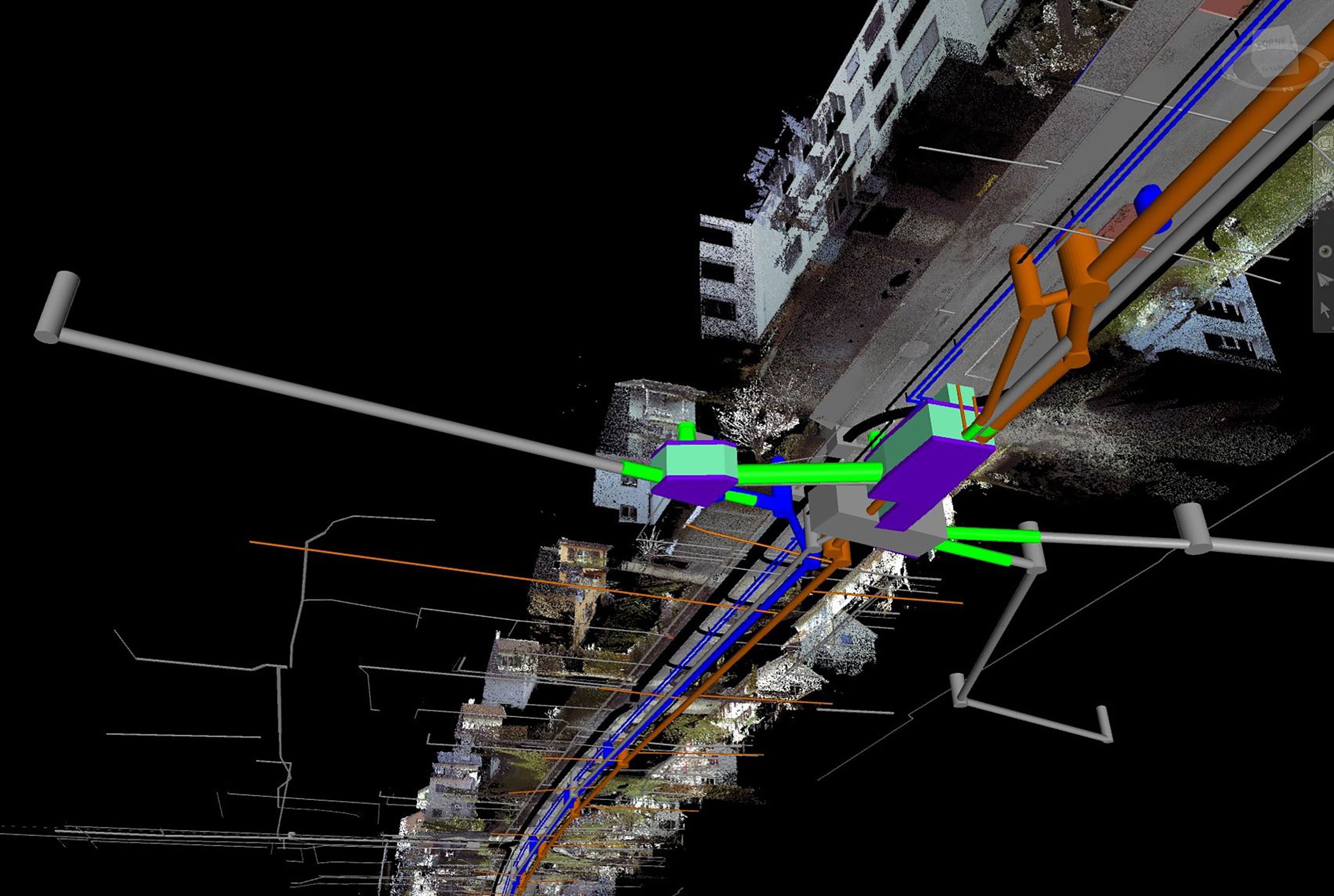 Screenshot des digitalen Modells der sanierten Eigenheimstrasse in Küsnacht ZH