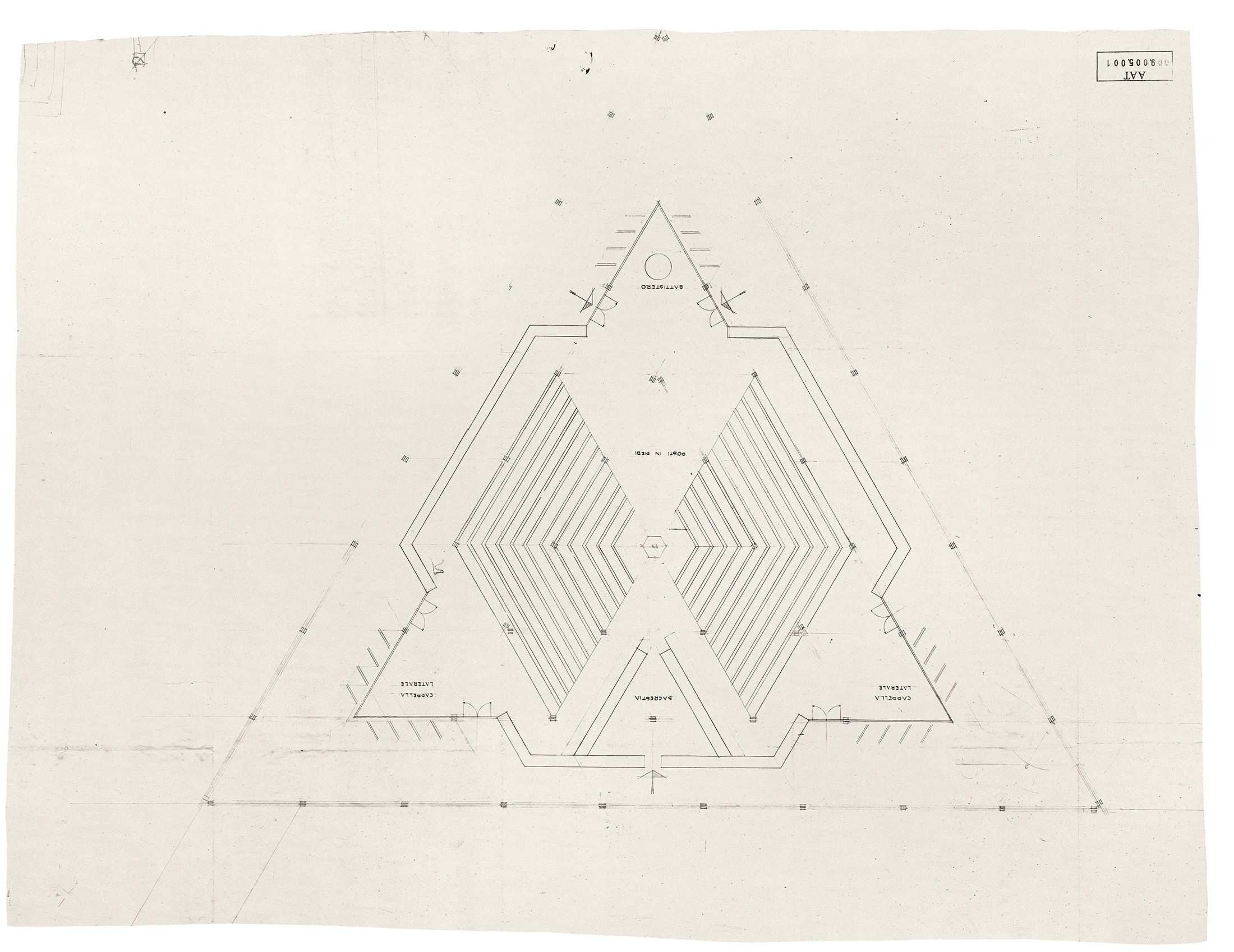 Tita Carloni, progetto per una chiesa in Angola, s.d. [1956]. Pianta