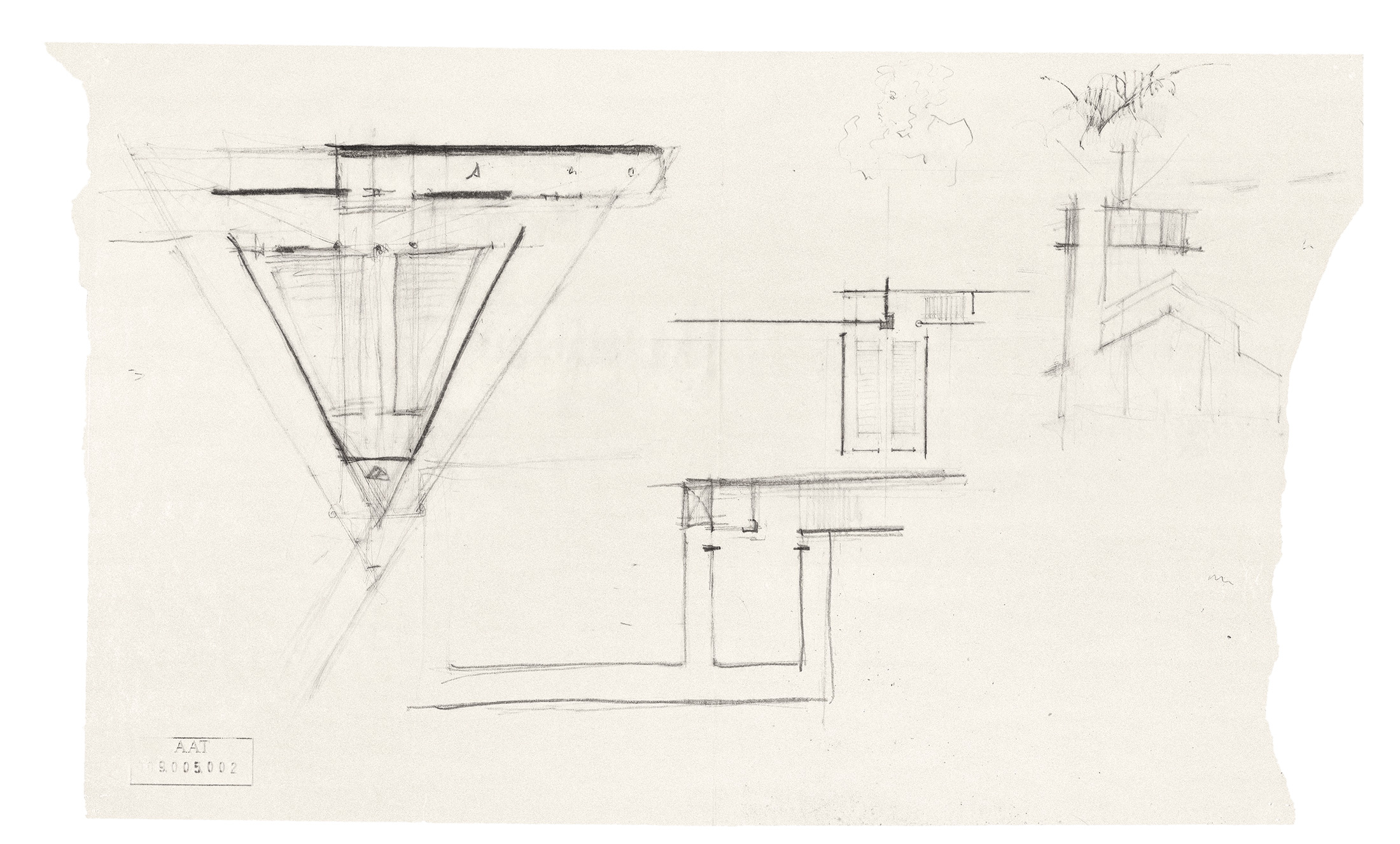 Tita Carloni, progetto per una chiesa in Angola, s.d. [1956]. Schizzi preliminari