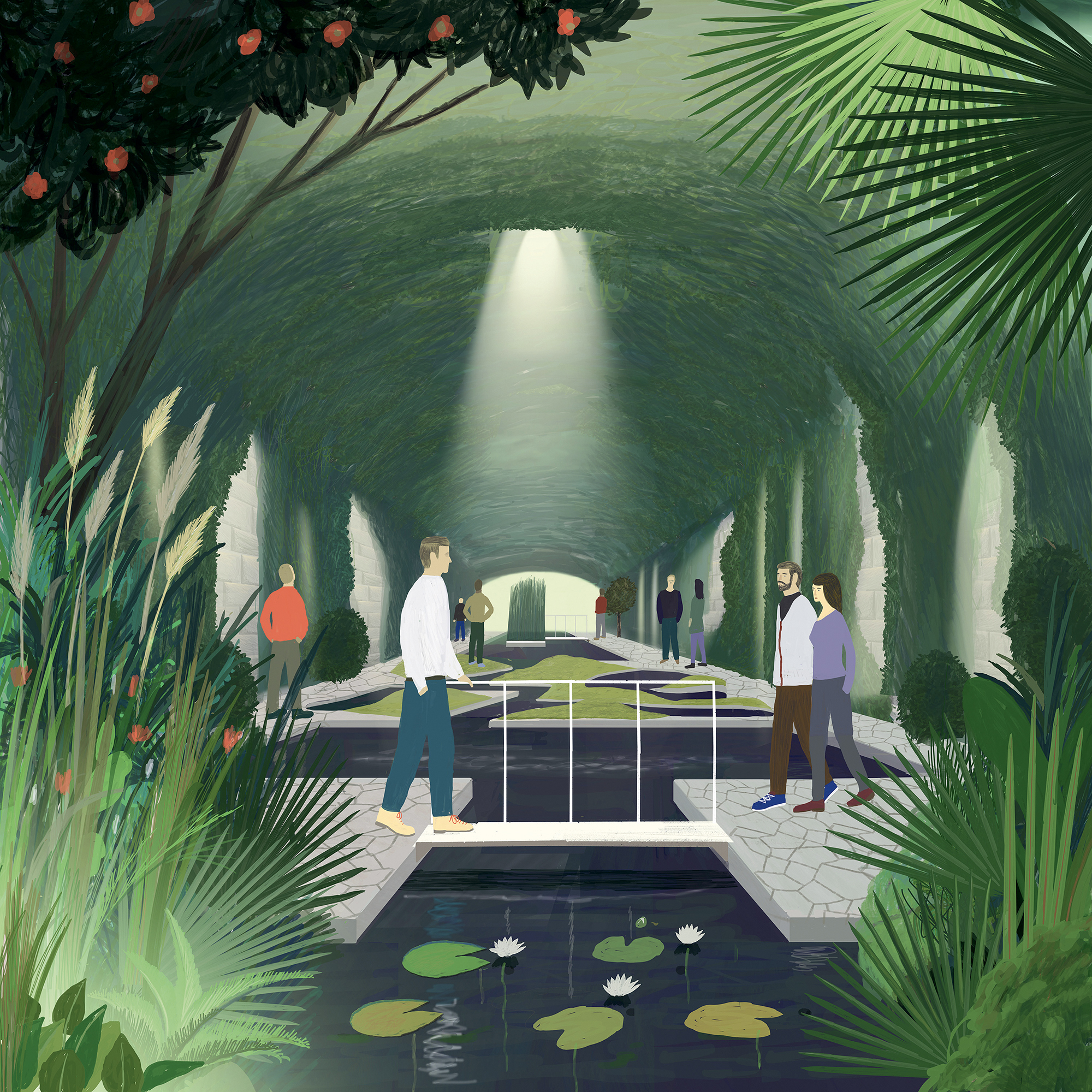 Hidden Park, jardin souterrain, Bâle, 2017