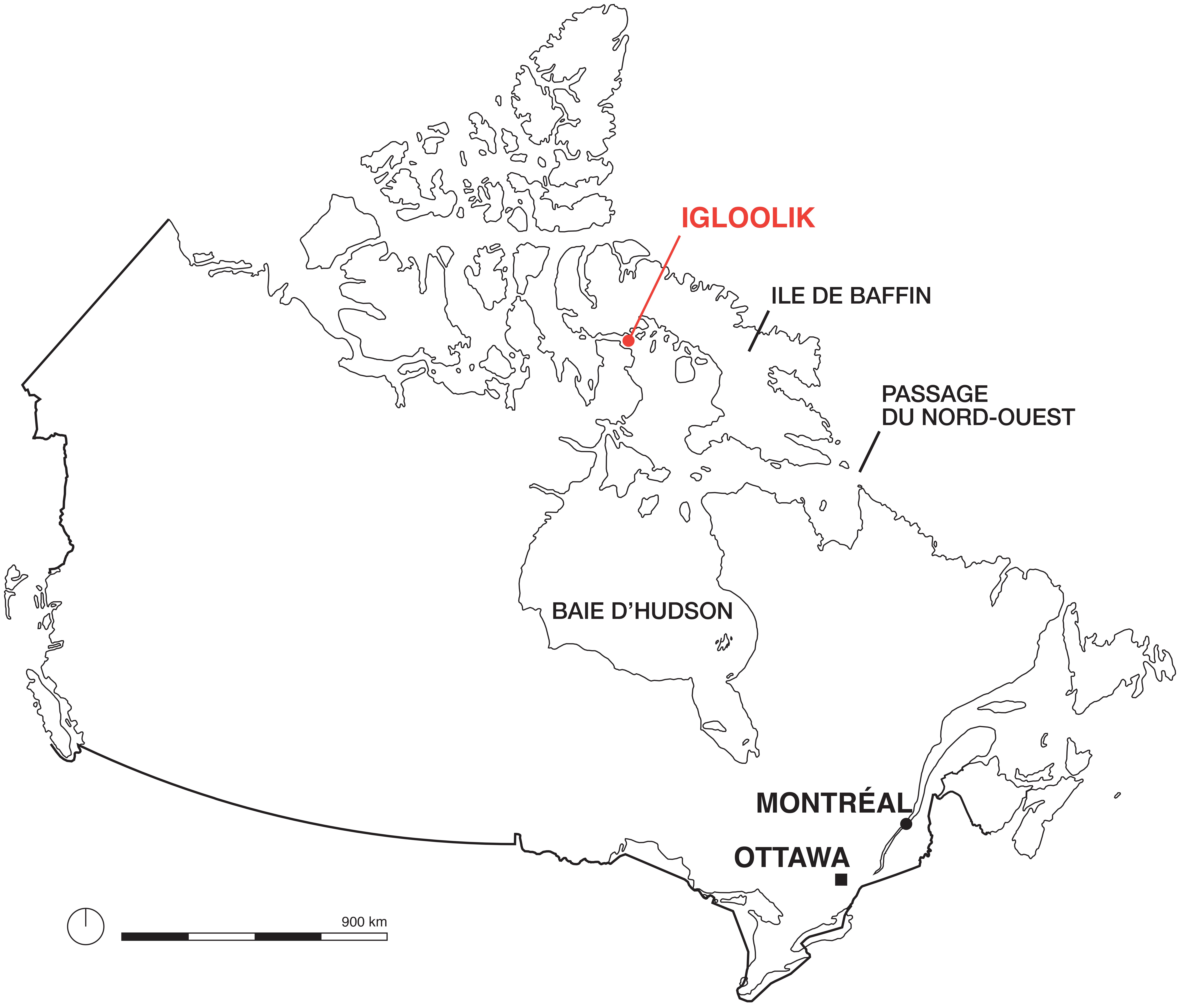 Igloolik l’archipel arctique canadien, d’une superficie de 1 424 500 km2, se partage entre les Territoires fédérés du Nord-Ouest et du Nunavut et rassemble environ 36 562 îles. Igloolik, située dans le bassin de Foxe au nord-ouest de l’île de Baffin, est un île de 103 km2 abritant une communauté inuite de 1682 habitants (2016). Les réseaux routier et ferroviaire dans le nord canadien sont quasi inexistants ou desservent les sites miniers. Avec un climat de toundra et une température moyenne de -11,5° C, la