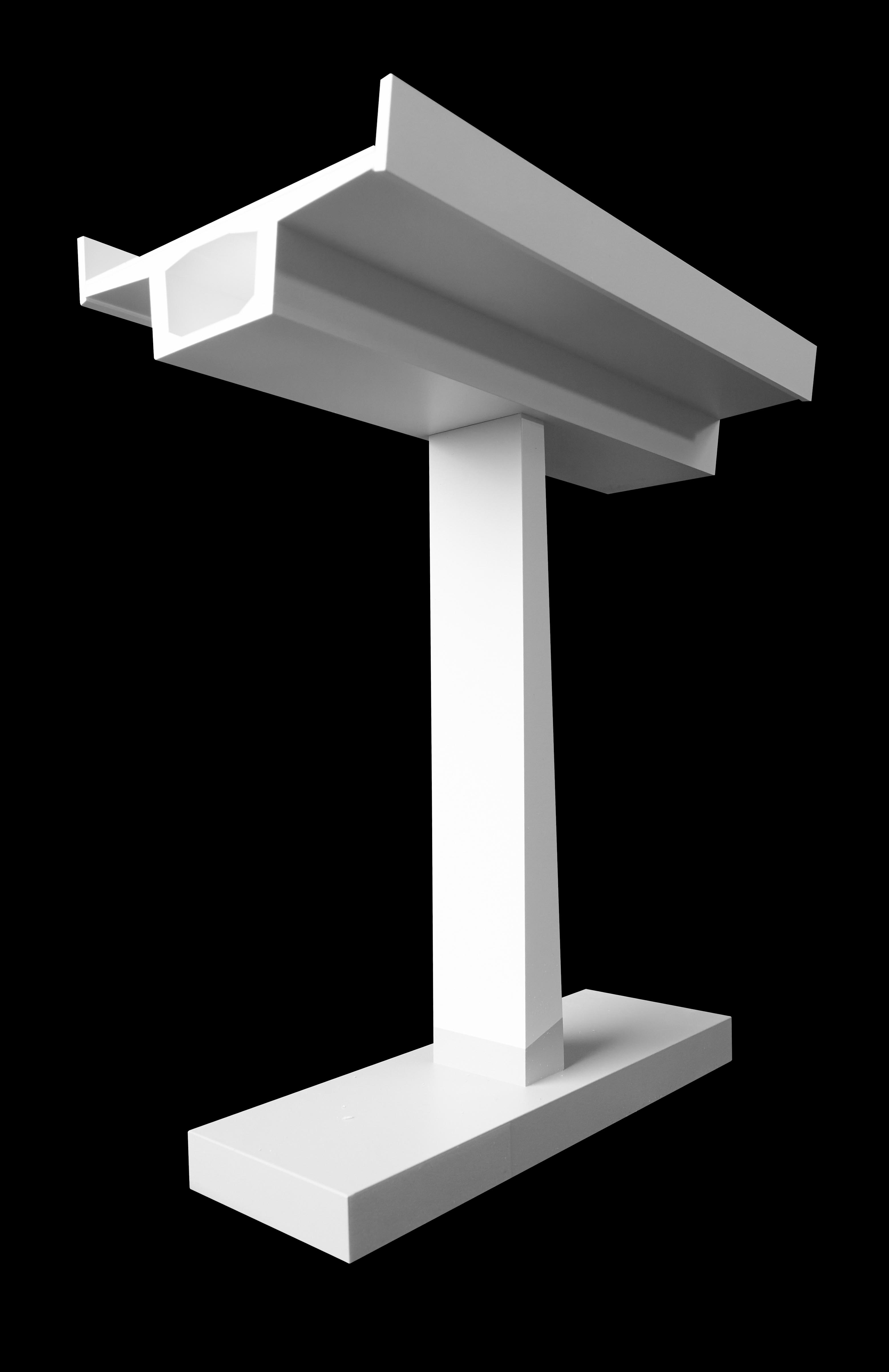 Maquette et élévation du projet Constance pour le pont de Chésalles et la nouvelle liaison Marly-Matran. La maquette du pont de Chésalles a été réalisée au 1:1000, l’élévation au 1:200 et le pont est d’une longueur d’env. 245 m.