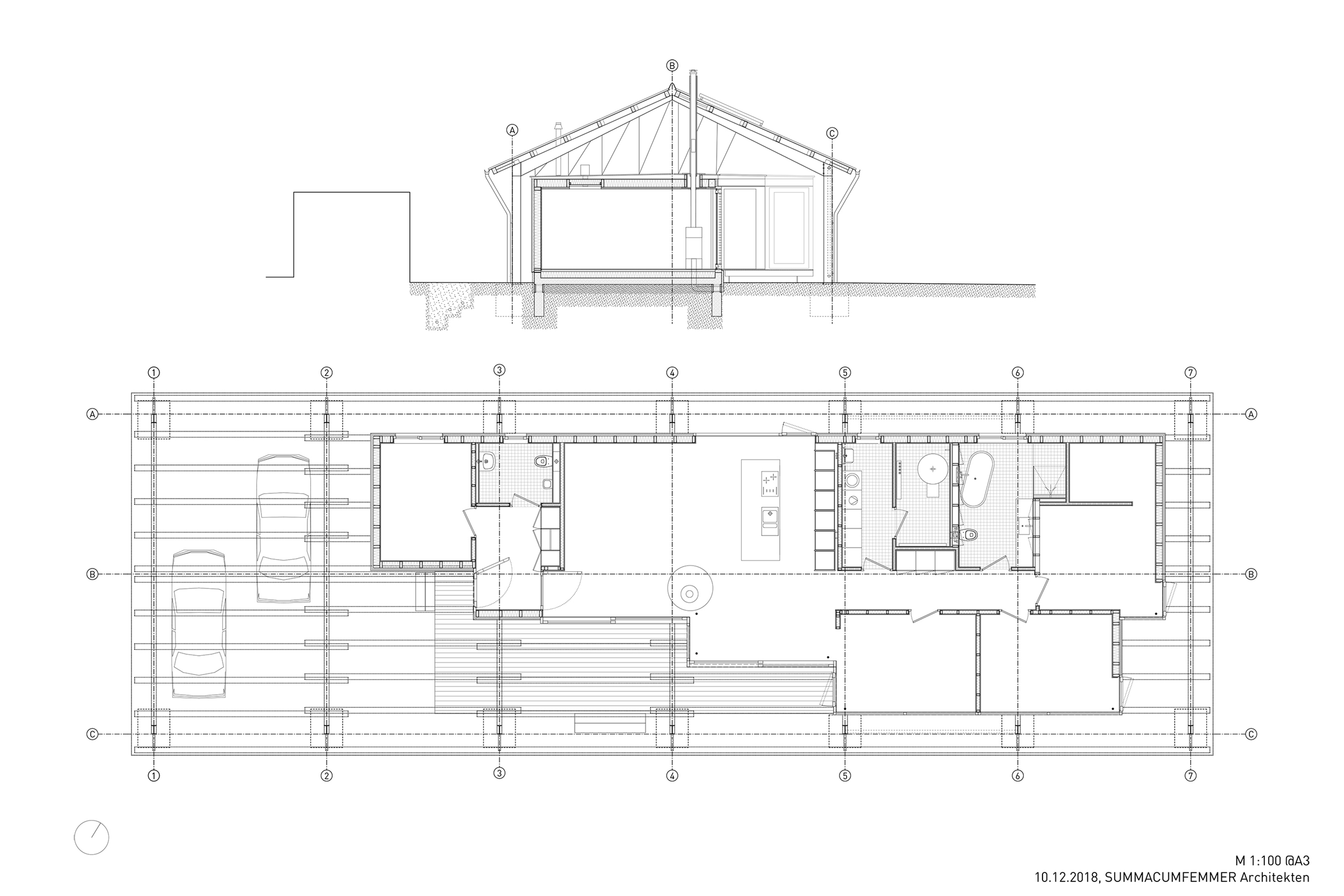 Summacumfemmer_Haus B Grundriss Schnitt