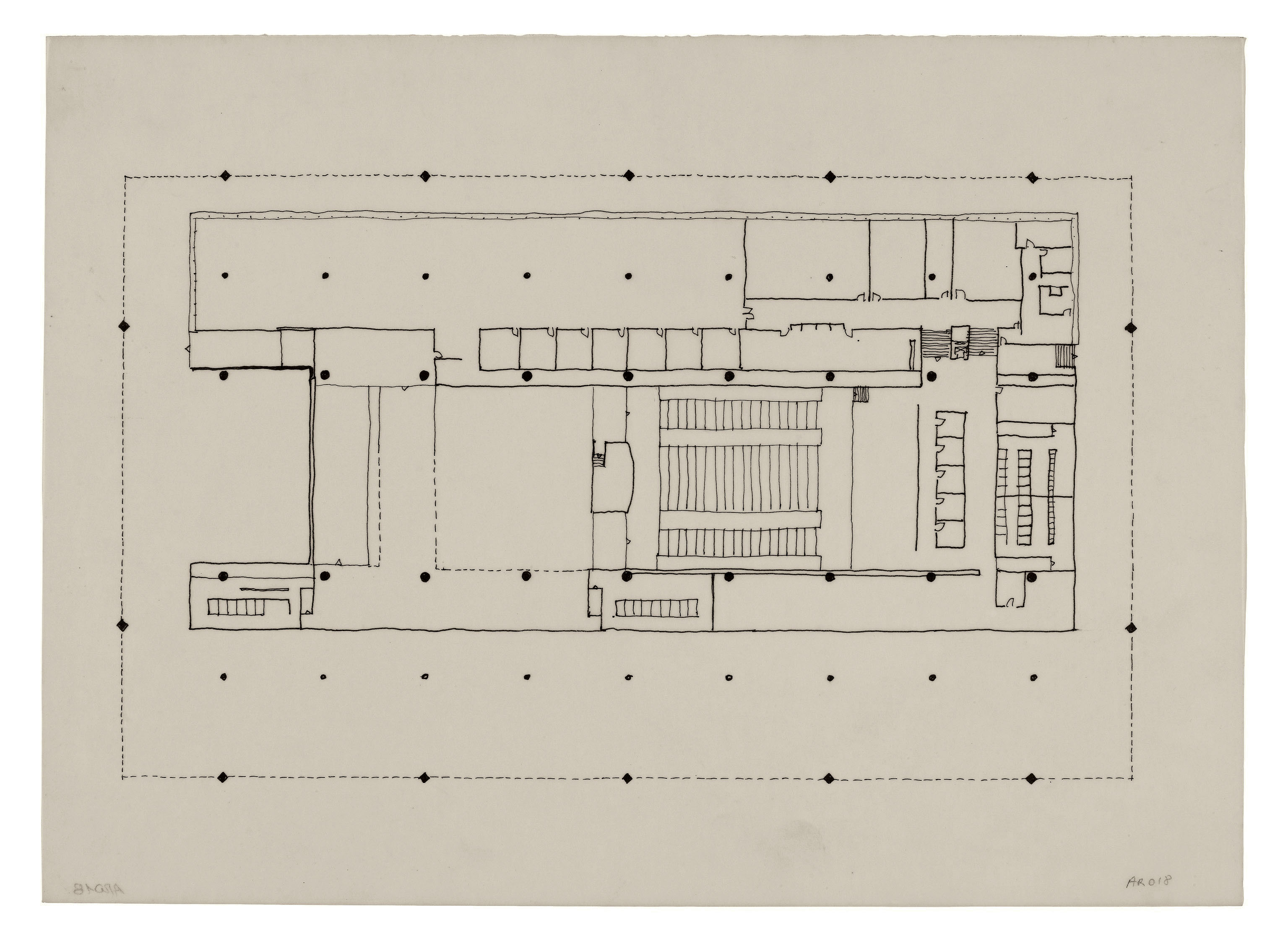 Plan du niveau d’accès de la faculté d’architecture et d’urbanisme de São Paulo (FAU)