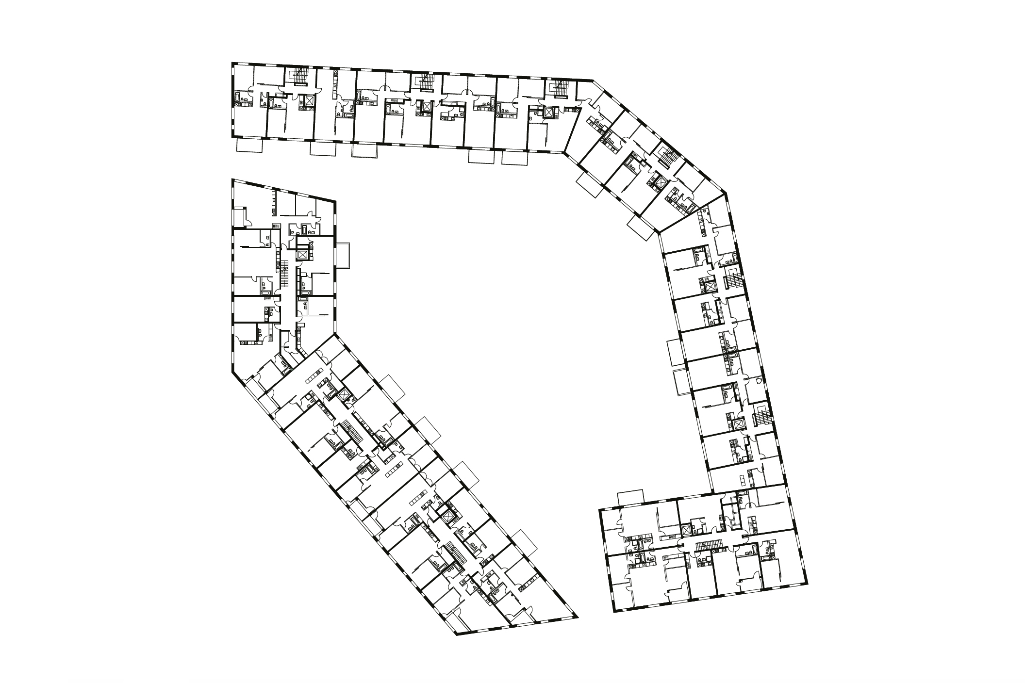 Situation mit Grundriss einer Wohninsel.