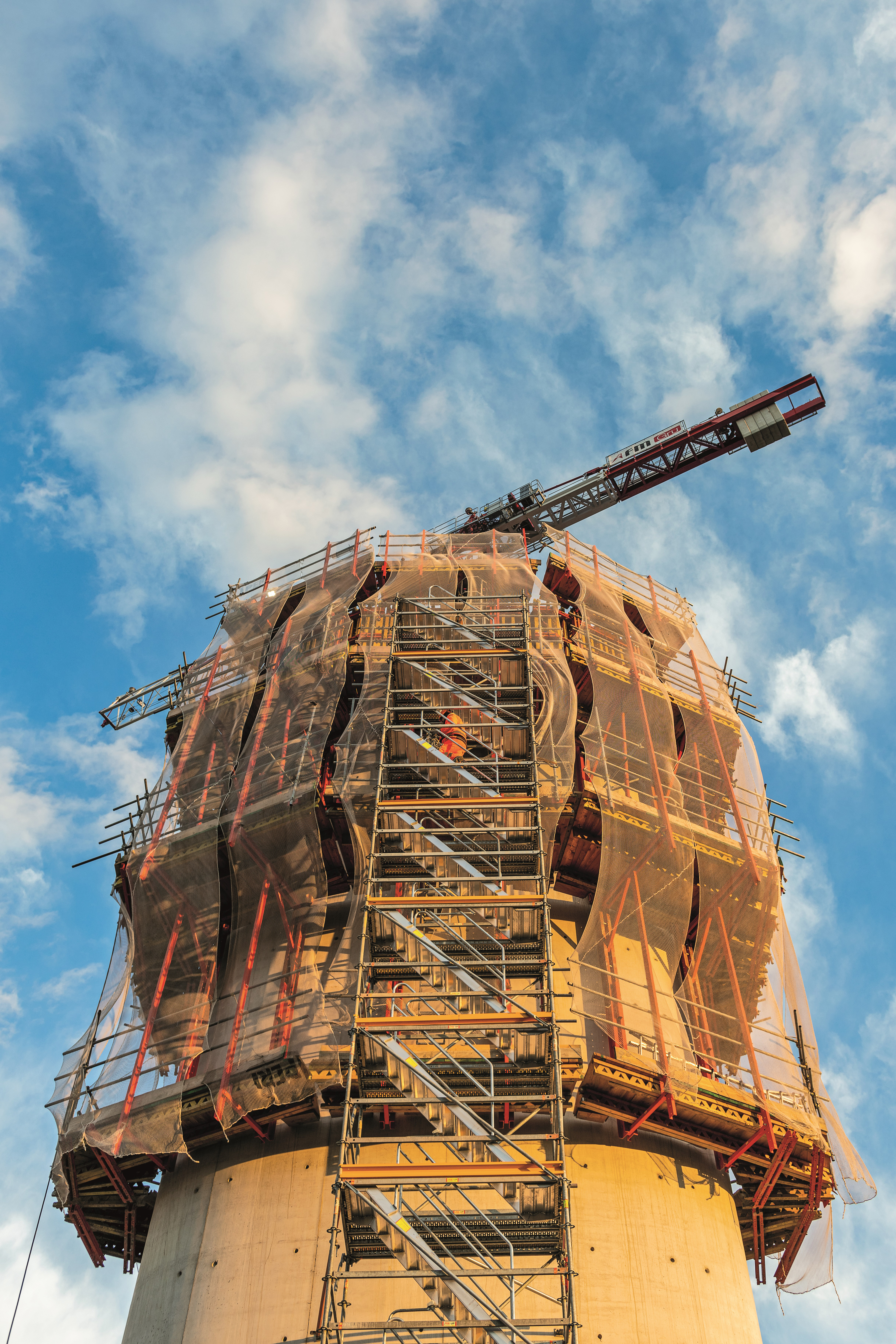 Le pile in costruzione