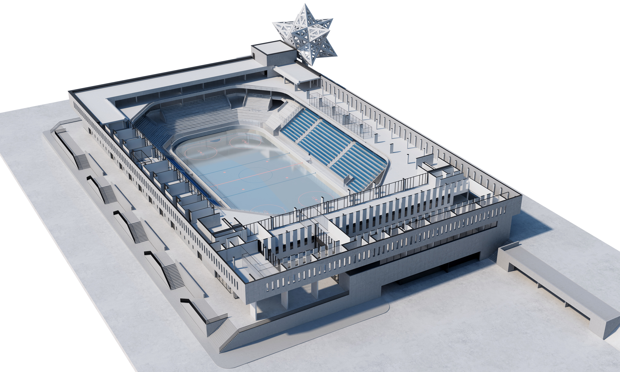 La future patinoire d'Ambri-Piotta pensée par Mario Botta