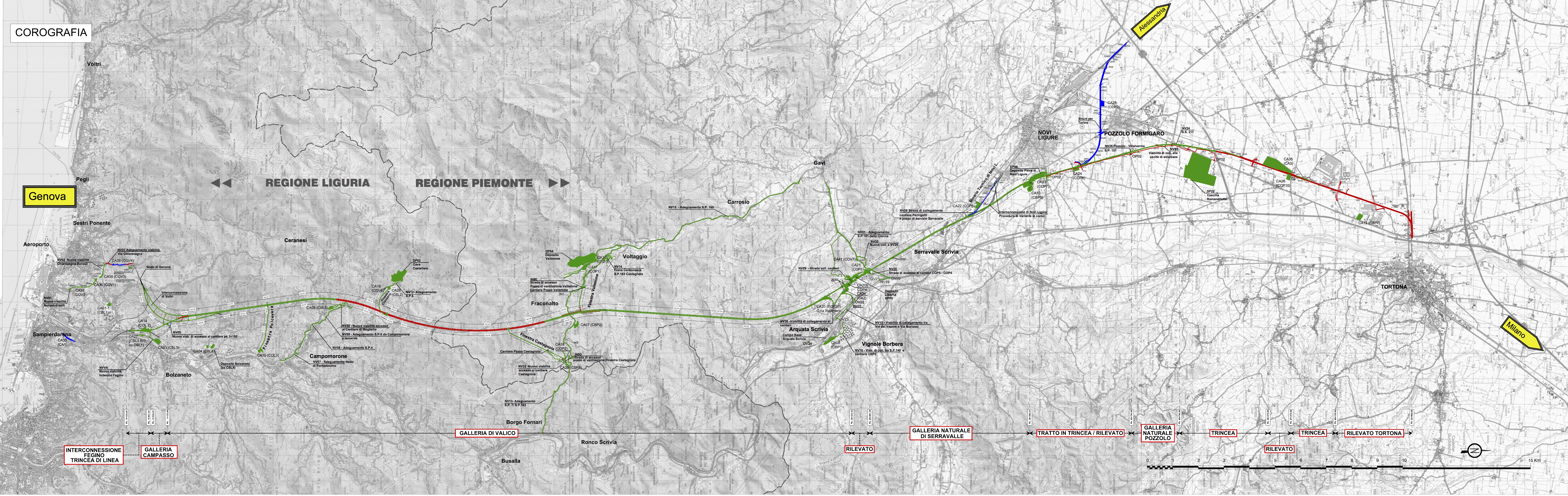 Corografia del progetto esecutivo del Terzo Valico