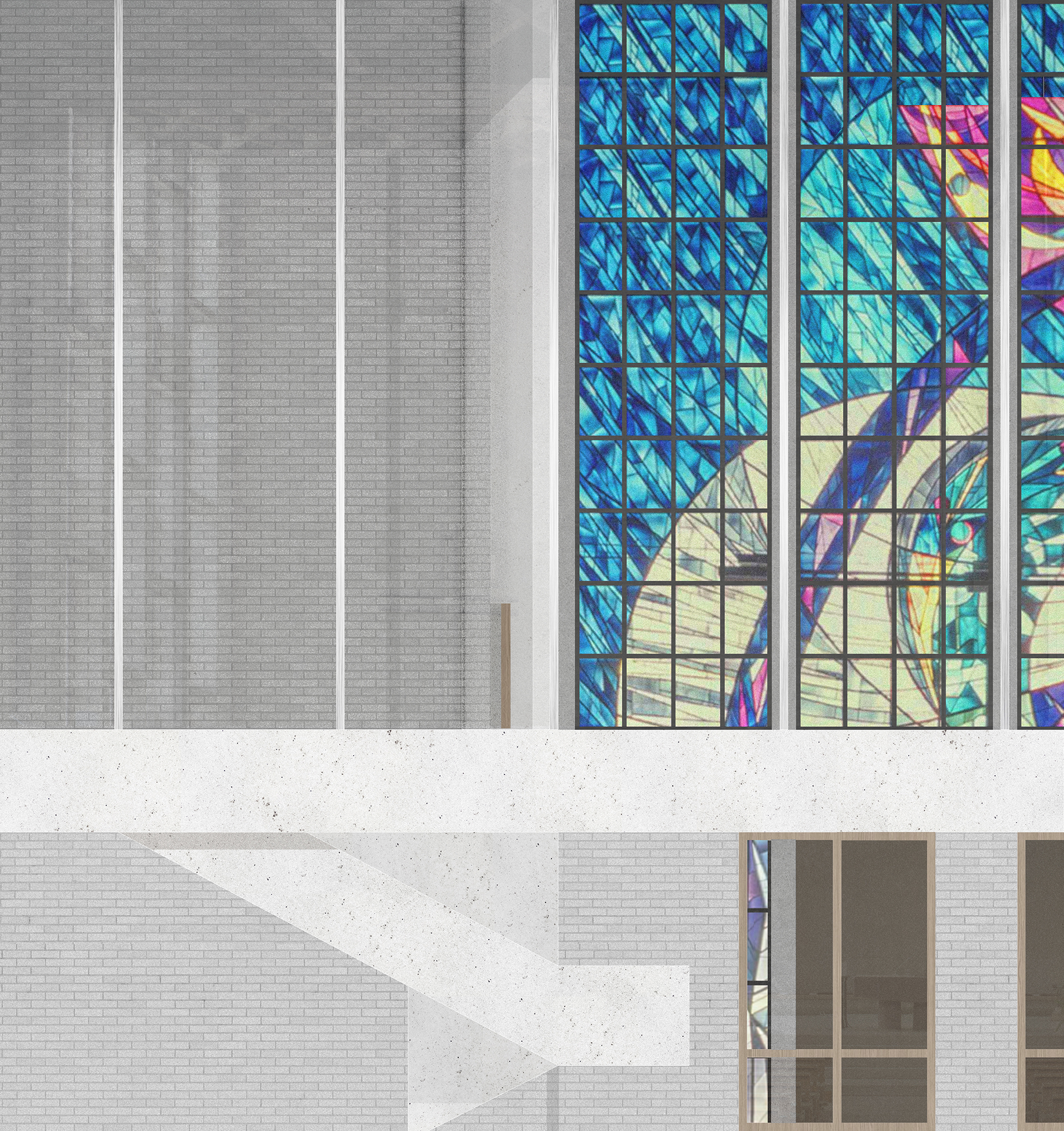 Pfarrzentrum St. Thomas Morus: Neue Treppe zum Pfarrsaal.