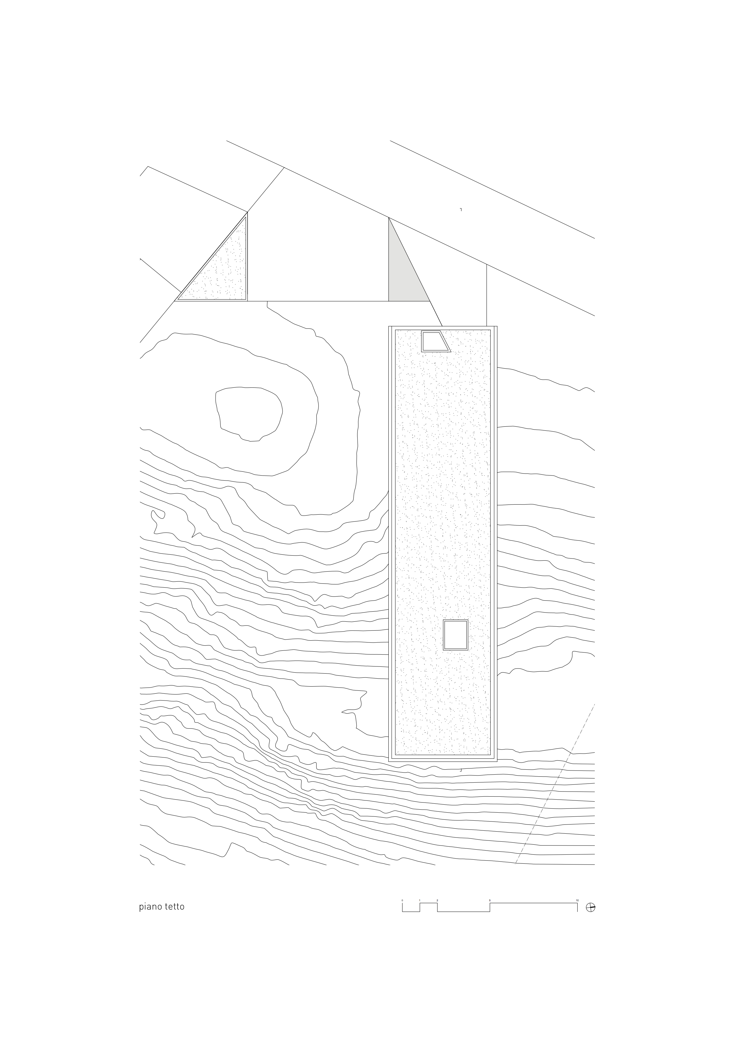 Casa a Fescoggia, pianta del piano tetto