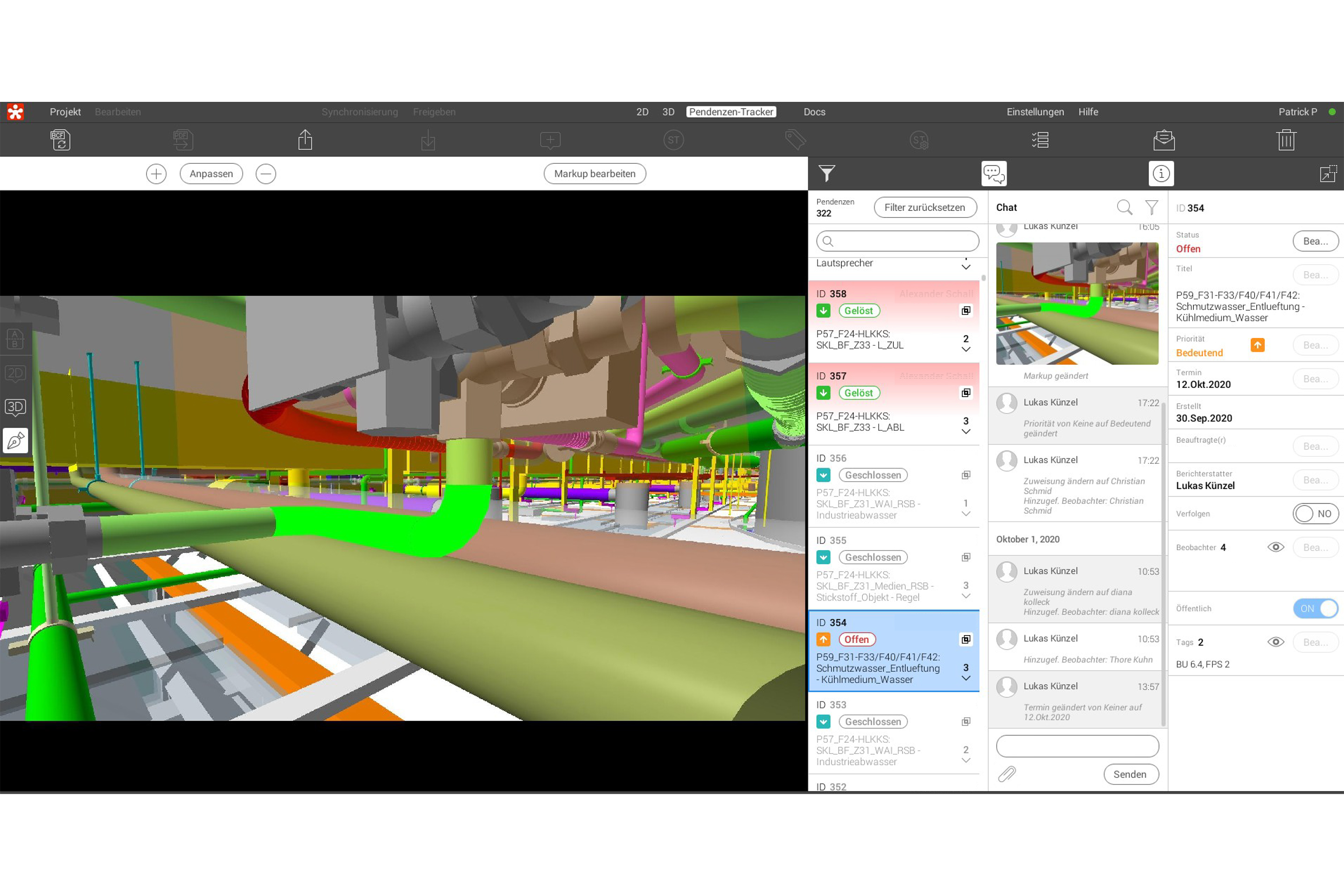 Kollisionsprüfung: Konflikte werden während der digitalen Koordinationssitzungen besprochen und bereinigt.