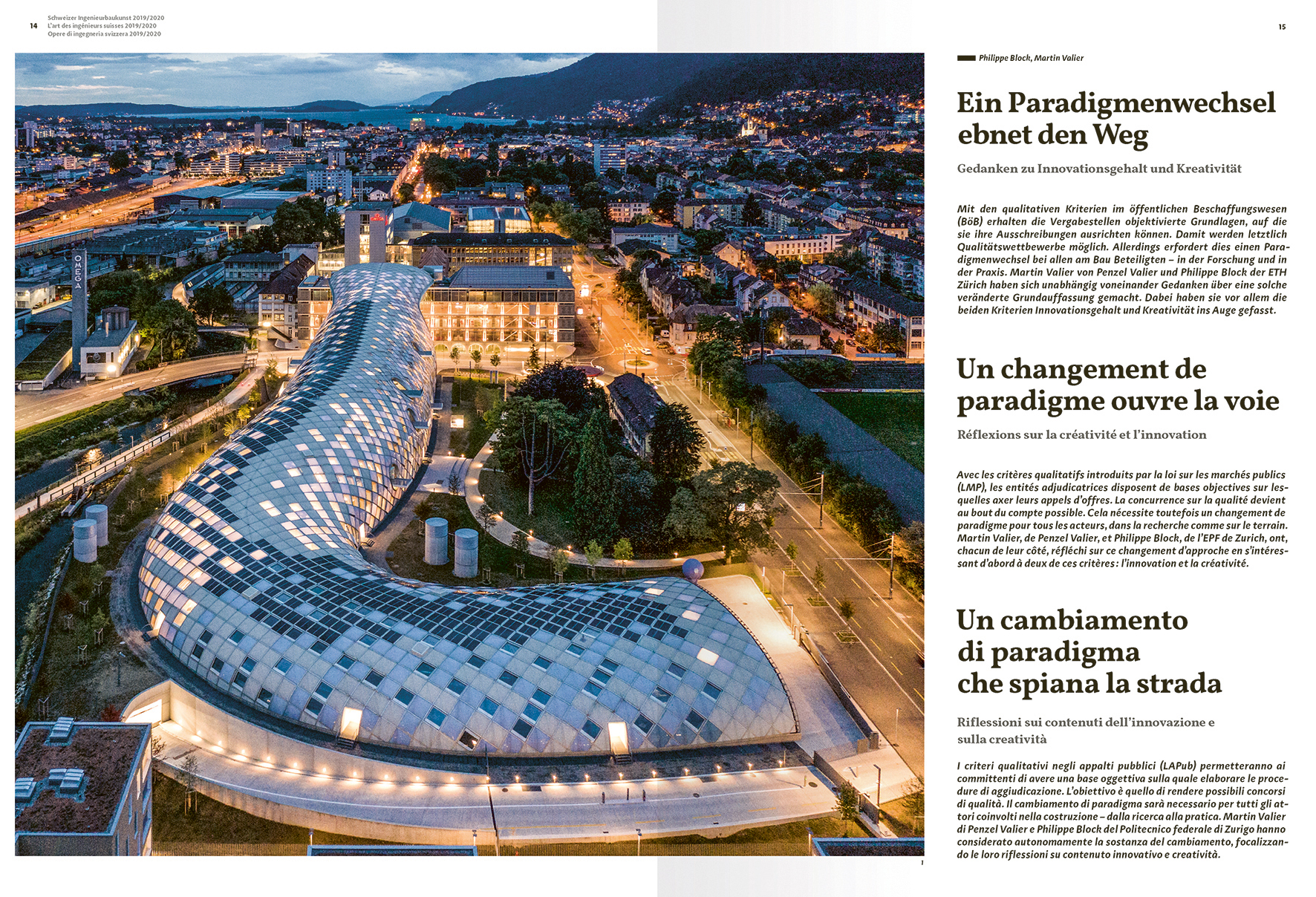 Blick ins Buch «Schweizer Ingenieurbaukunst 2019-2020».