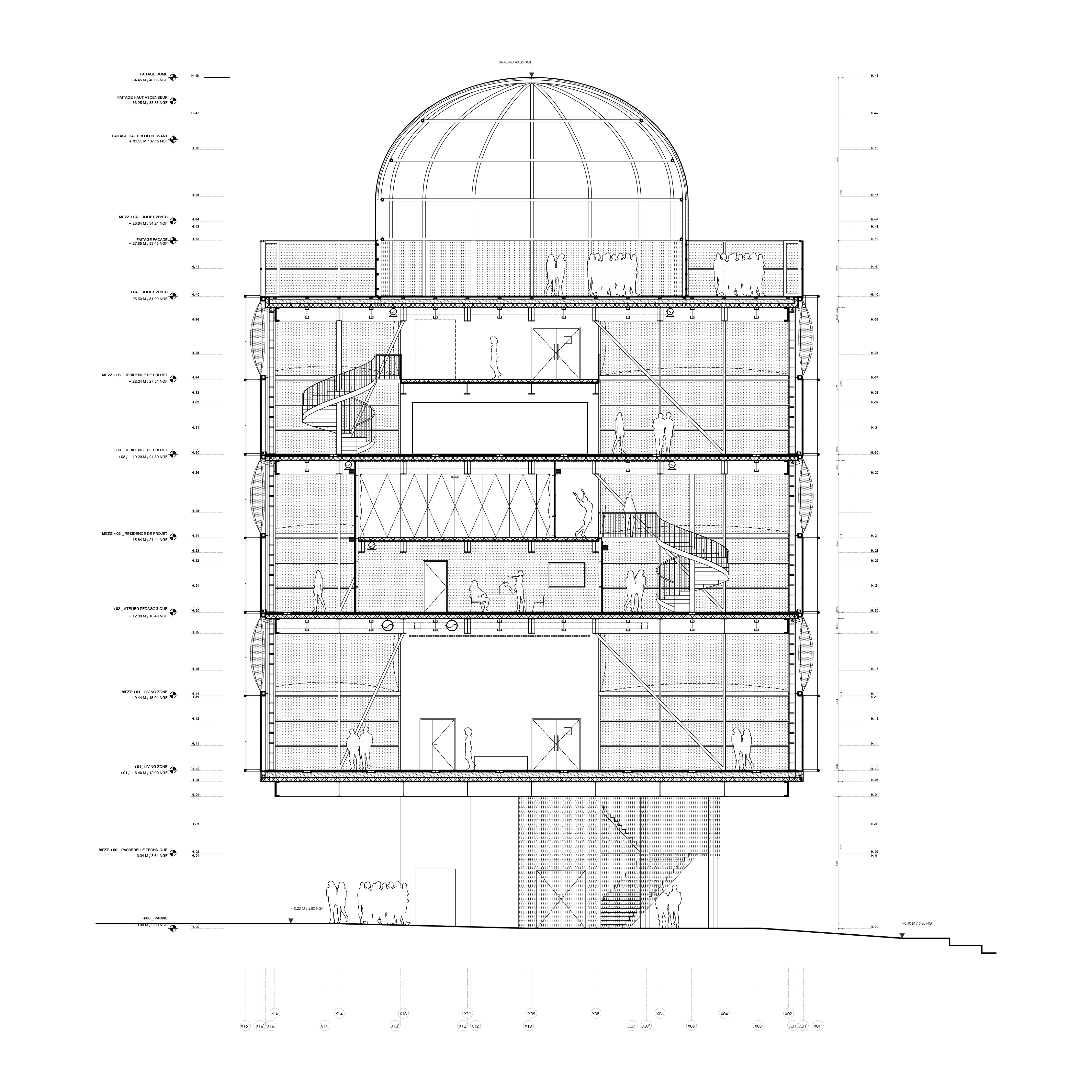 Bruther, New Generation Research Center, Caen (Francia), 2013-2015; sezione