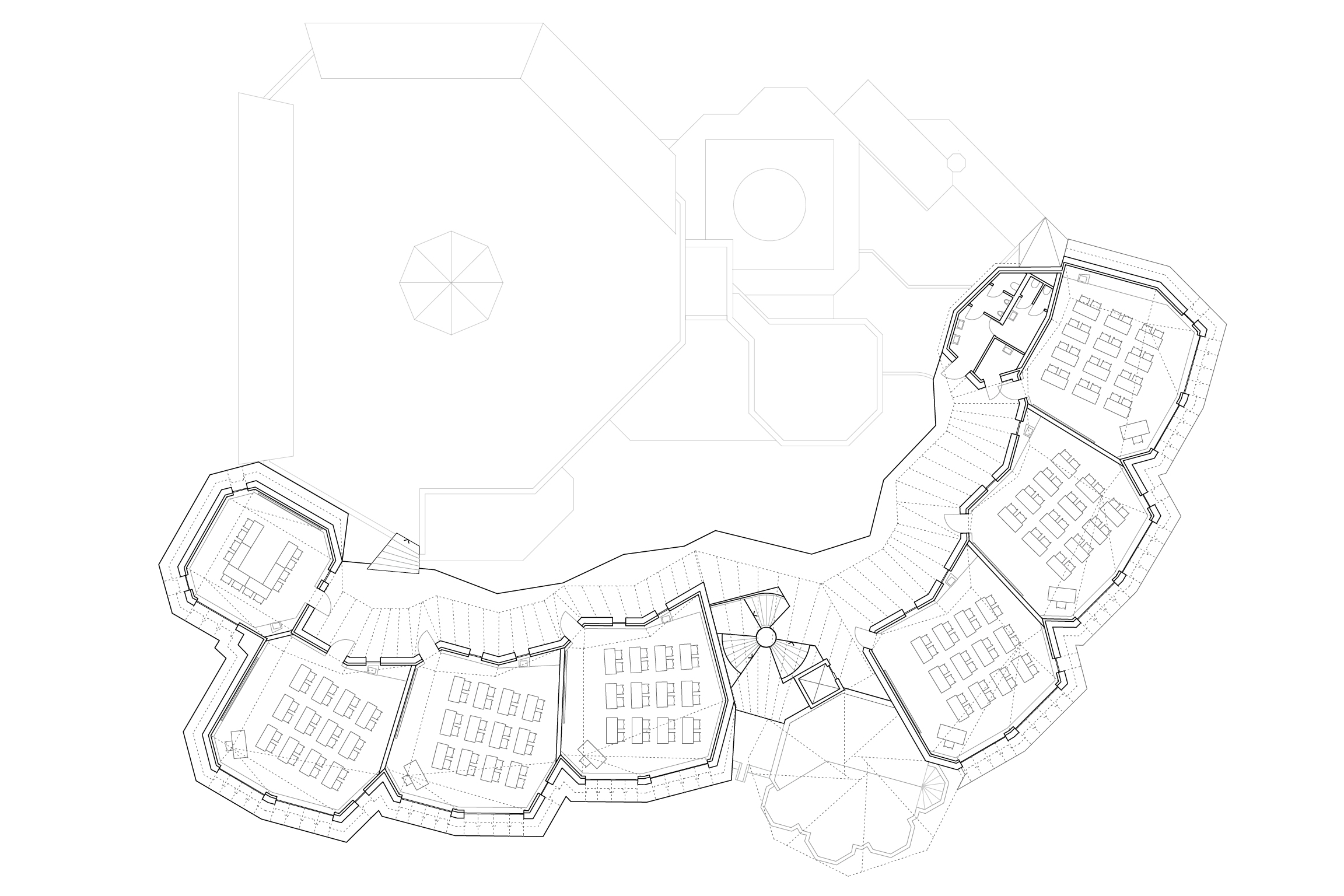 Plan d’étage de la surélévation et des nouvelles salles de classe