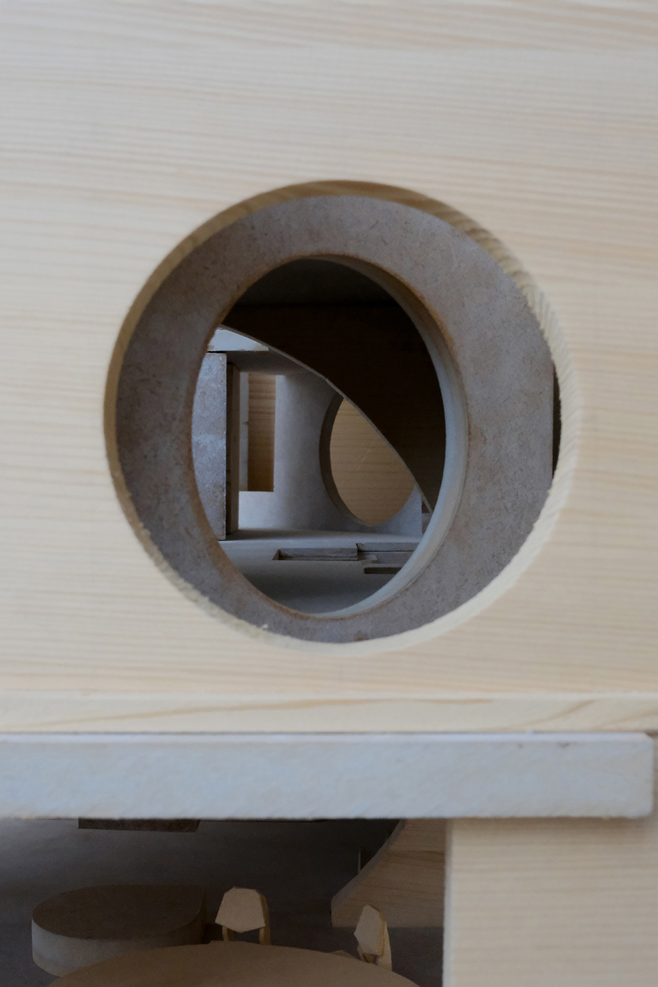 Buchner Bründler Architekten, Casa in Missionsstrasse, Basilea, 2018-2020. Modello in legno (massello e derivati), scala 1:20.