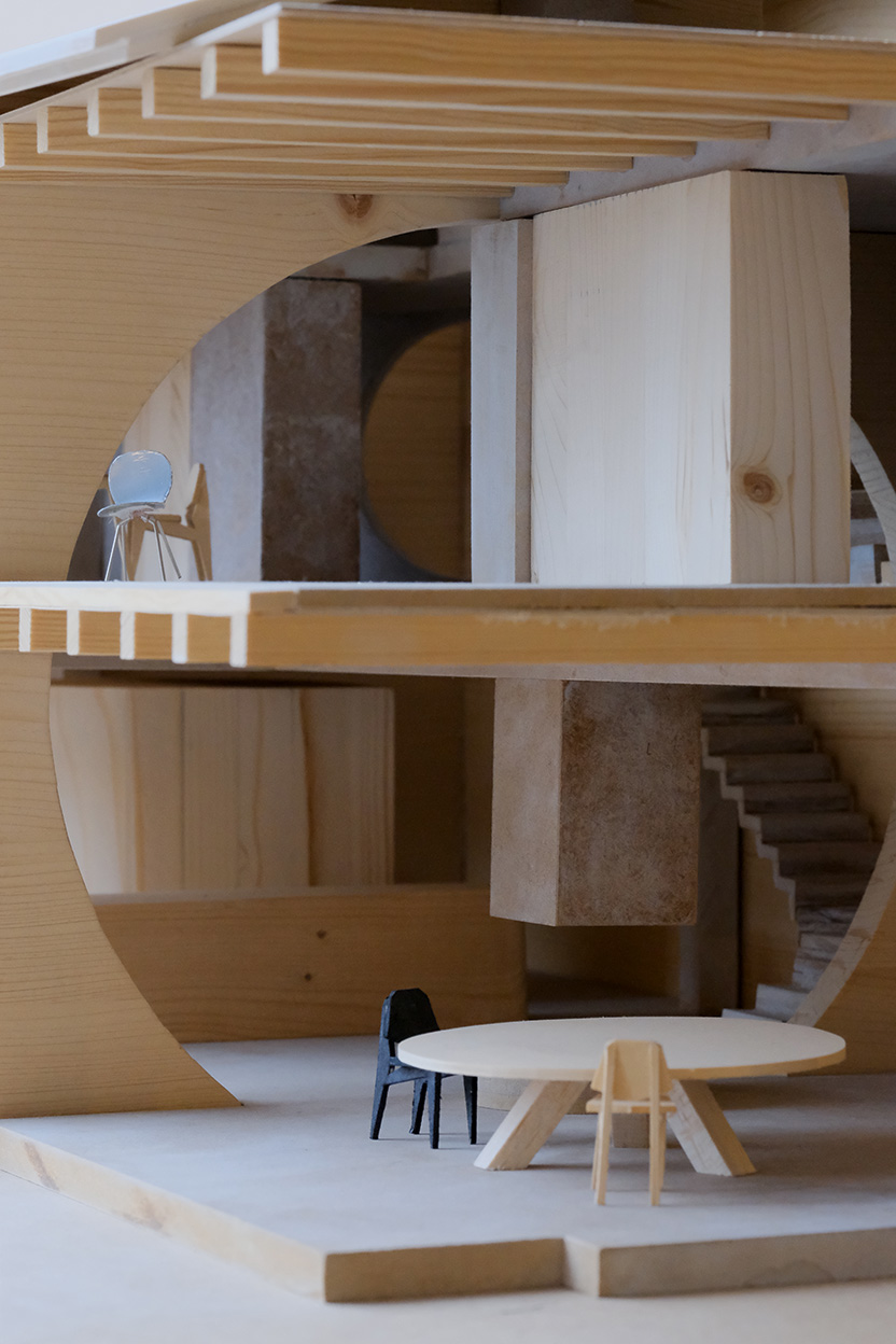Buchner Bründler Architekten, Casa in Missionsstrasse, Basilea, 2018-2020. Modello in legno (massello e derivati), scala 1:20.